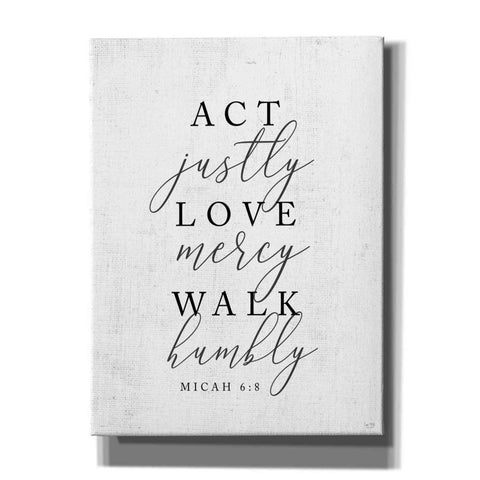 Image of 'Act Justly' by Lux + Me, Canvas Wall Art