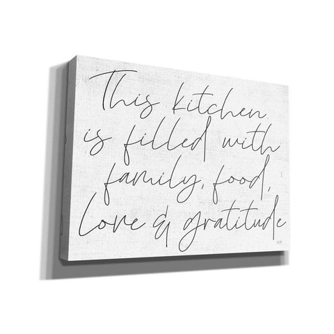 Image of 'Family, Food, Love and Gratitude' by Lux + Me, Canvas Wall Art