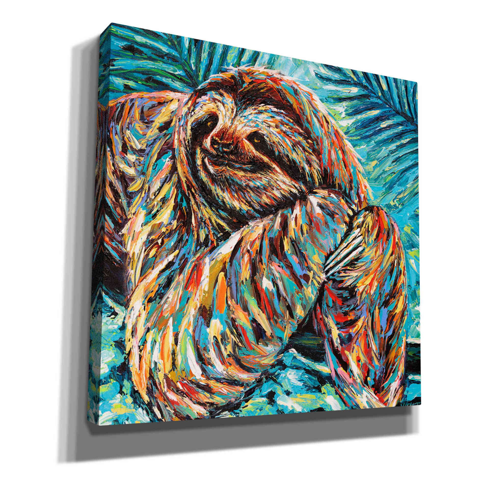 'Painted Sloth II' by Carolee Vitaletti, Canvas Wall Art
