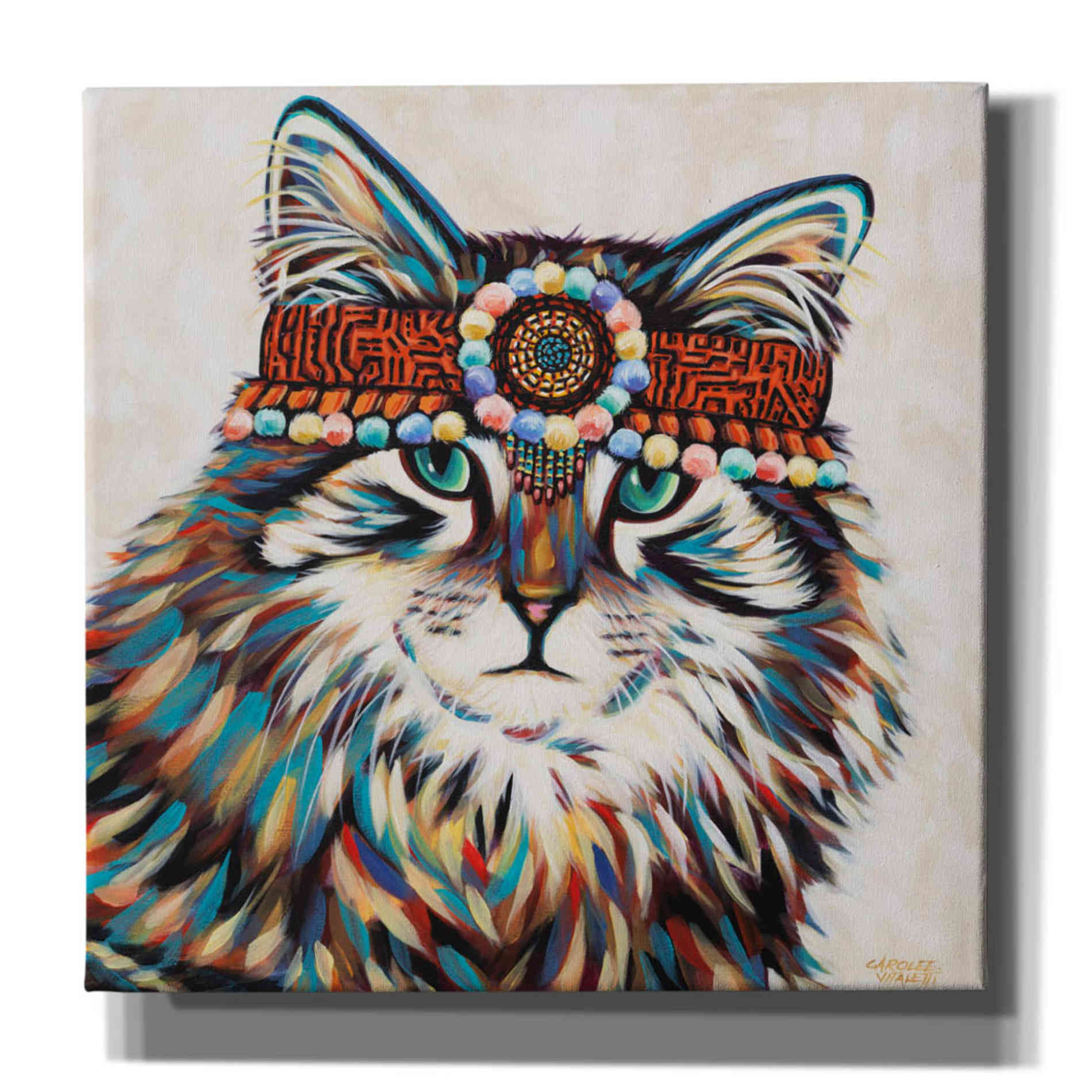 'Hippie Cat II' by Carolee Vitaletti, Canvas Wall Art