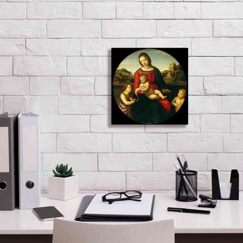 Image of 'Madonna with Child, St. John and a Child Saint' by Raphael, Canvas Wall Art,12 x 12