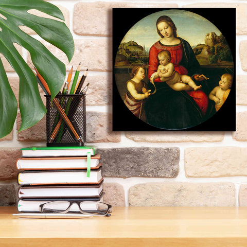 Image of 'Madonna with Child, St. John and a Child Saint' by Raphael, Canvas Wall Art,12 x 12