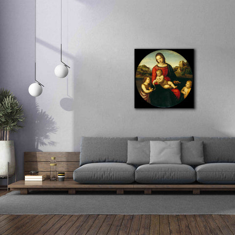 Image of 'Madonna with Child, St. John and a Child Saint' by Raphael, Canvas Wall Art,37 x 37