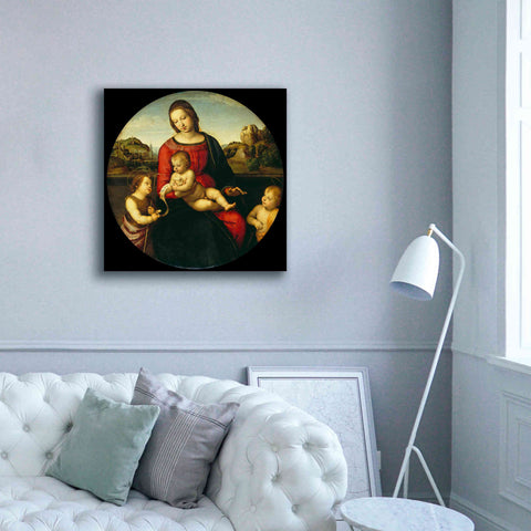 Image of 'Madonna with Child, St. John and a Child Saint' by Raphael, Canvas Wall Art,37 x 37