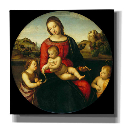 Image of 'Madonna with Child, St. John and a Child Saint' by Raphael, Canvas Wall Art