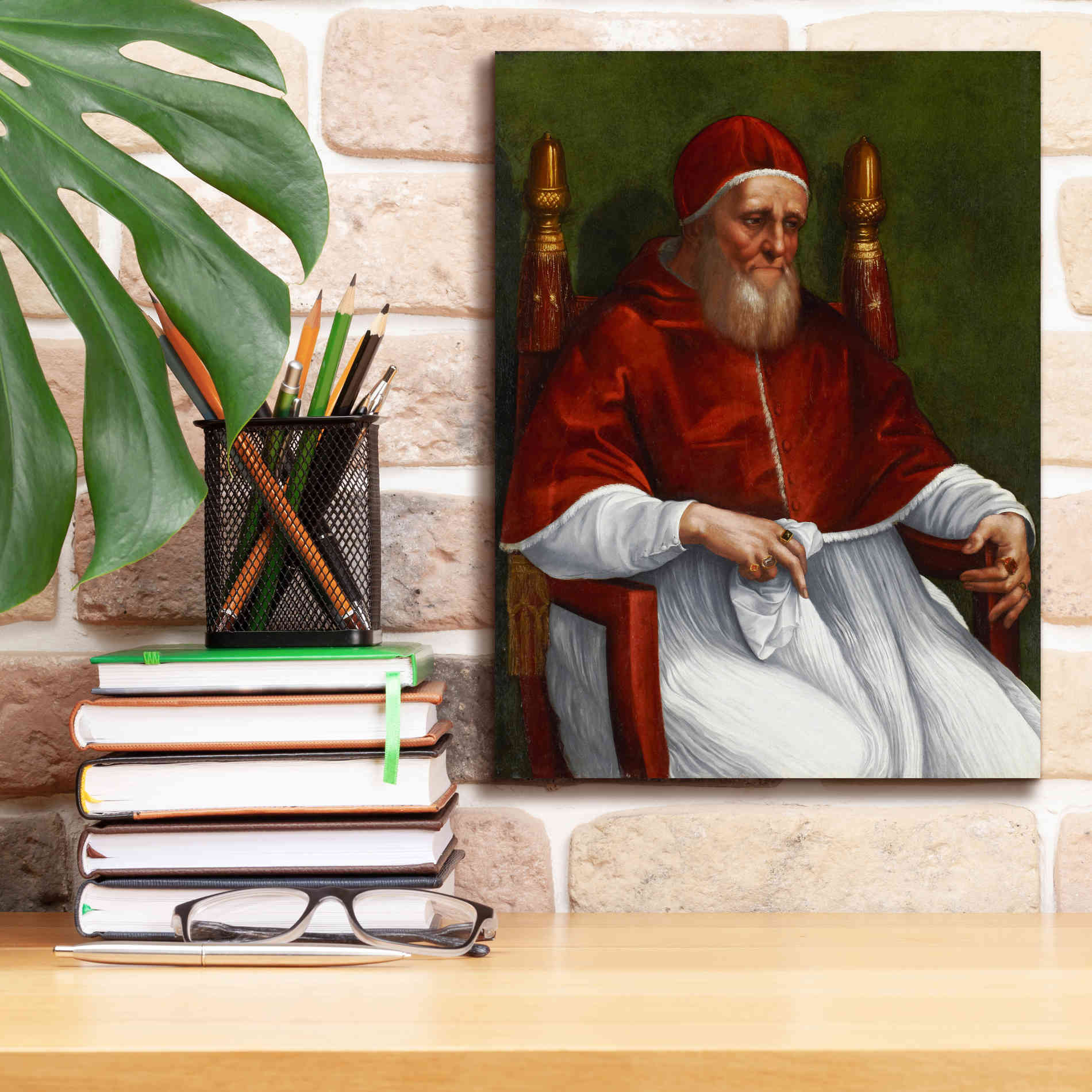 'Portrait of Pope Julius II' by Raphael, Canvas Wall Art,12 x 16