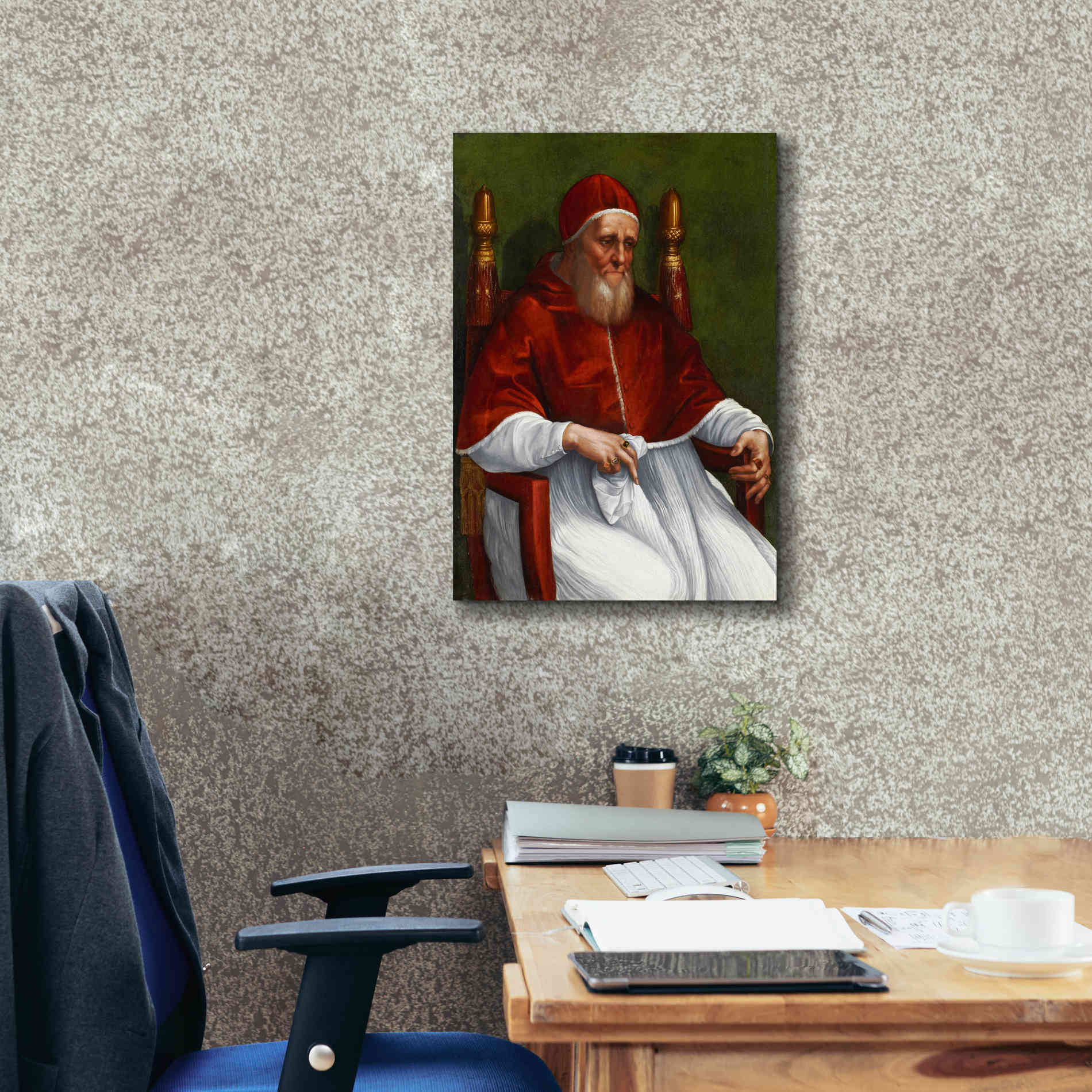'Portrait of Pope Julius II' by Raphael, Canvas Wall Art,18 x 26