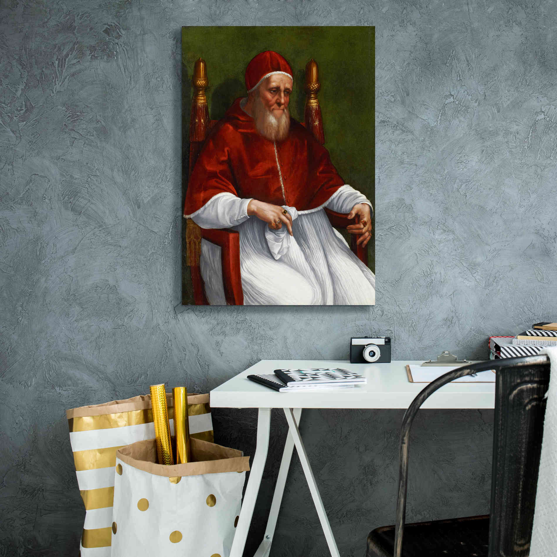 'Portrait of Pope Julius II' by Raphael, Canvas Wall Art,18 x 26