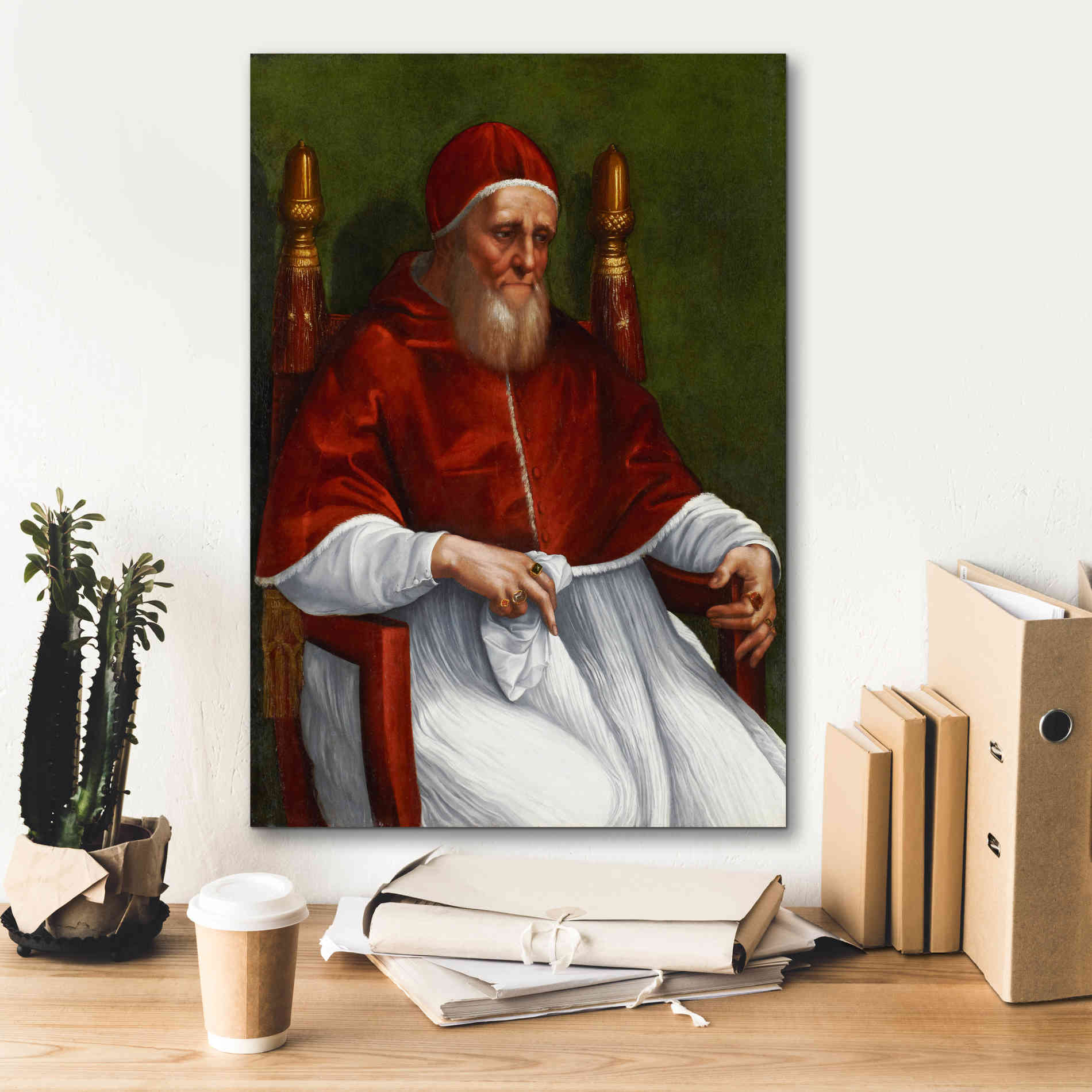 'Portrait of Pope Julius II' by Raphael, Canvas Wall Art,18 x 26
