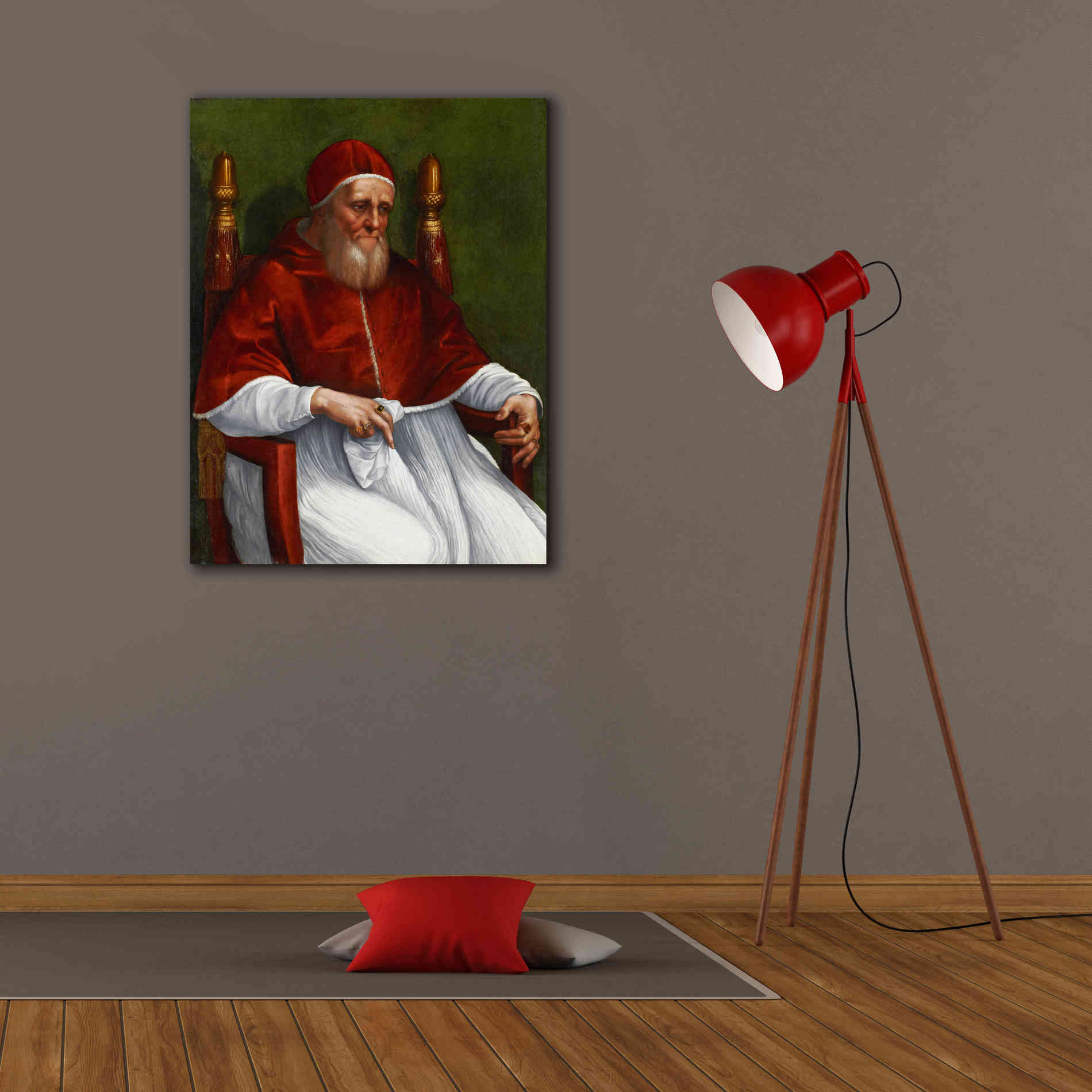 'Portrait of Pope Julius II' by Raphael, Canvas Wall Art,26 x 34