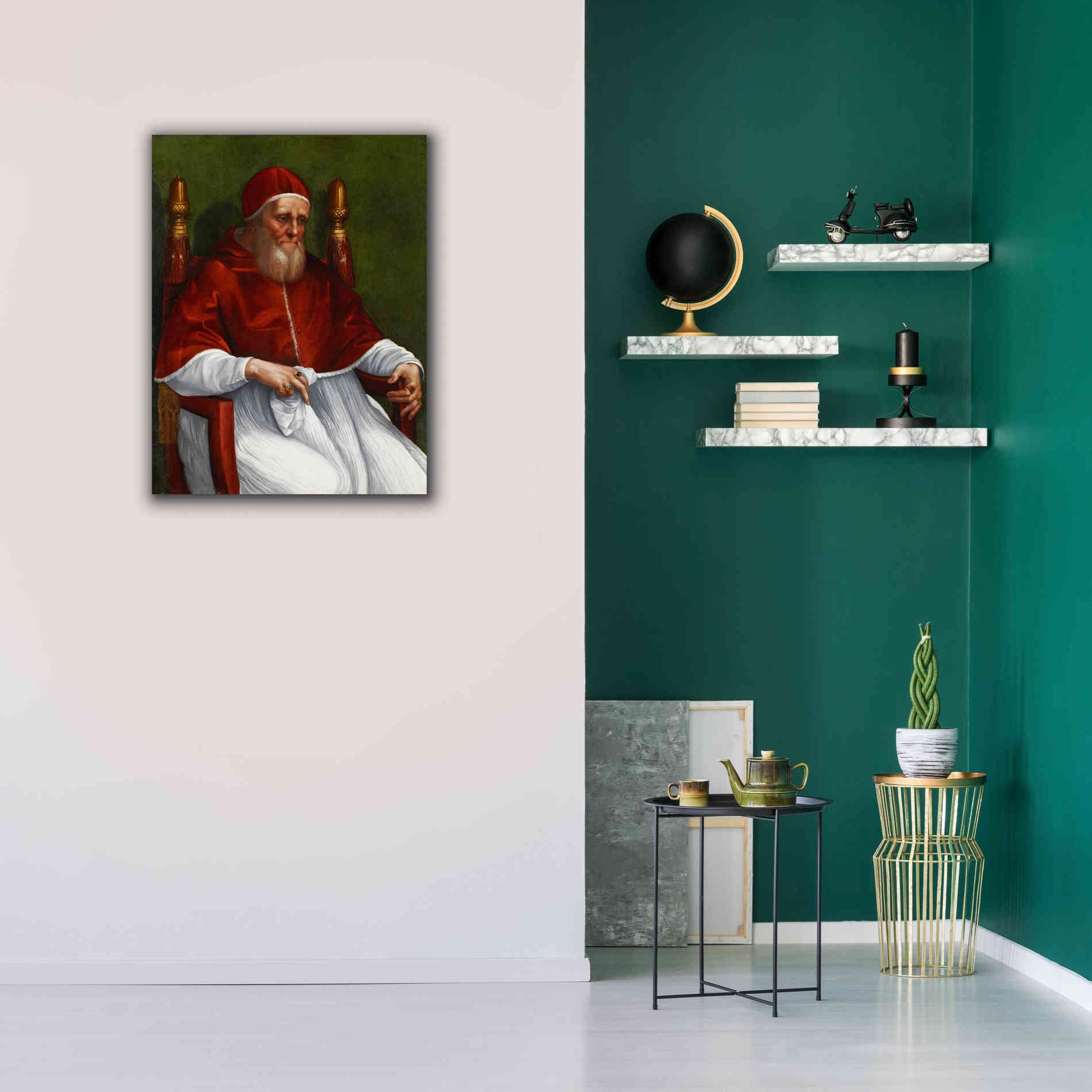 'Portrait of Pope Julius II' by Raphael, Canvas Wall Art,26 x 34