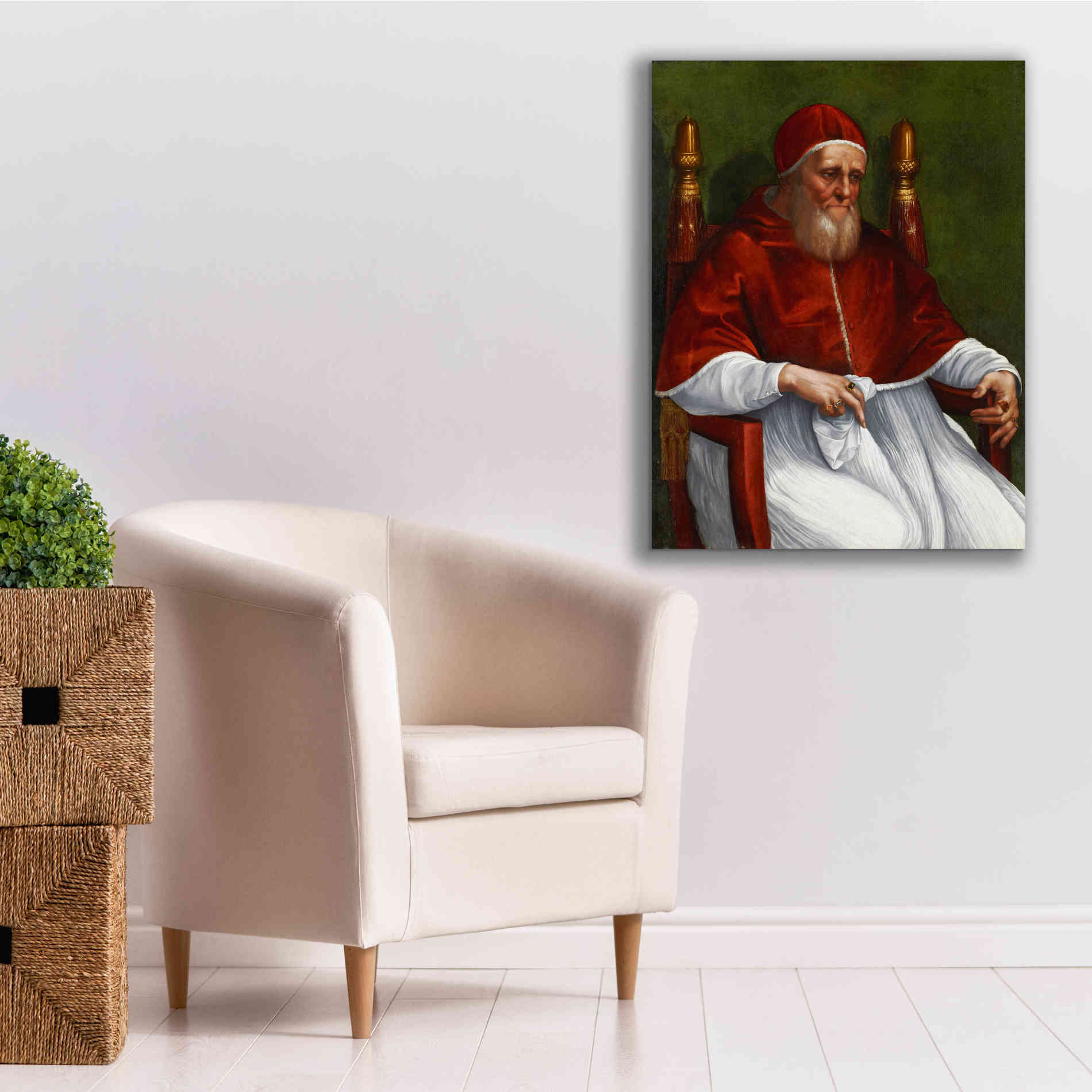 'Portrait of Pope Julius II' by Raphael, Canvas Wall Art,26 x 34