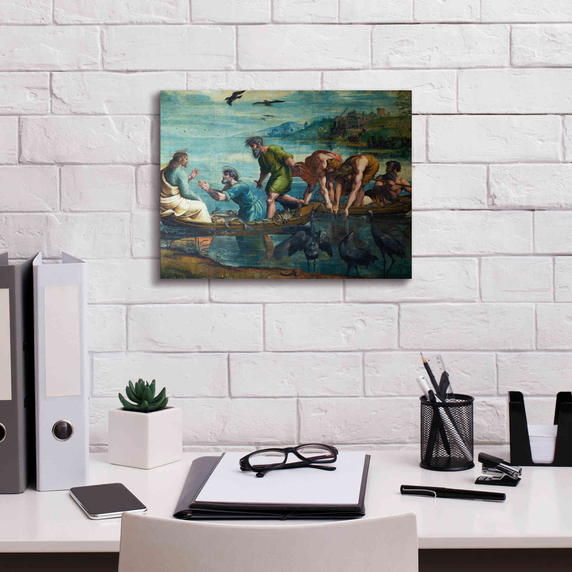 'The Miraculous Draught of Fishes' by Raphael, Canvas Wall Art,16 x 12