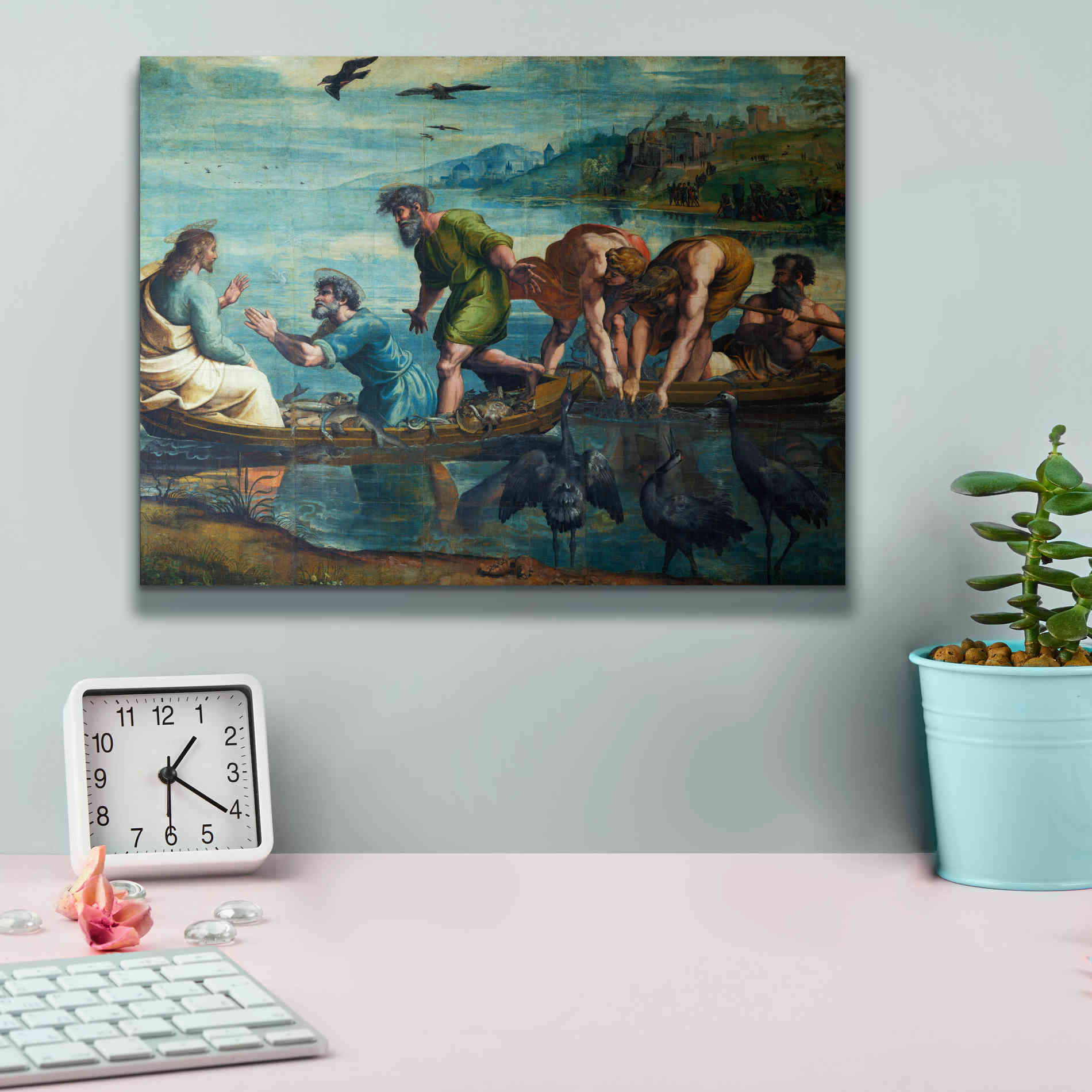 'The Miraculous Draught of Fishes' by Raphael, Canvas Wall Art,16 x 12