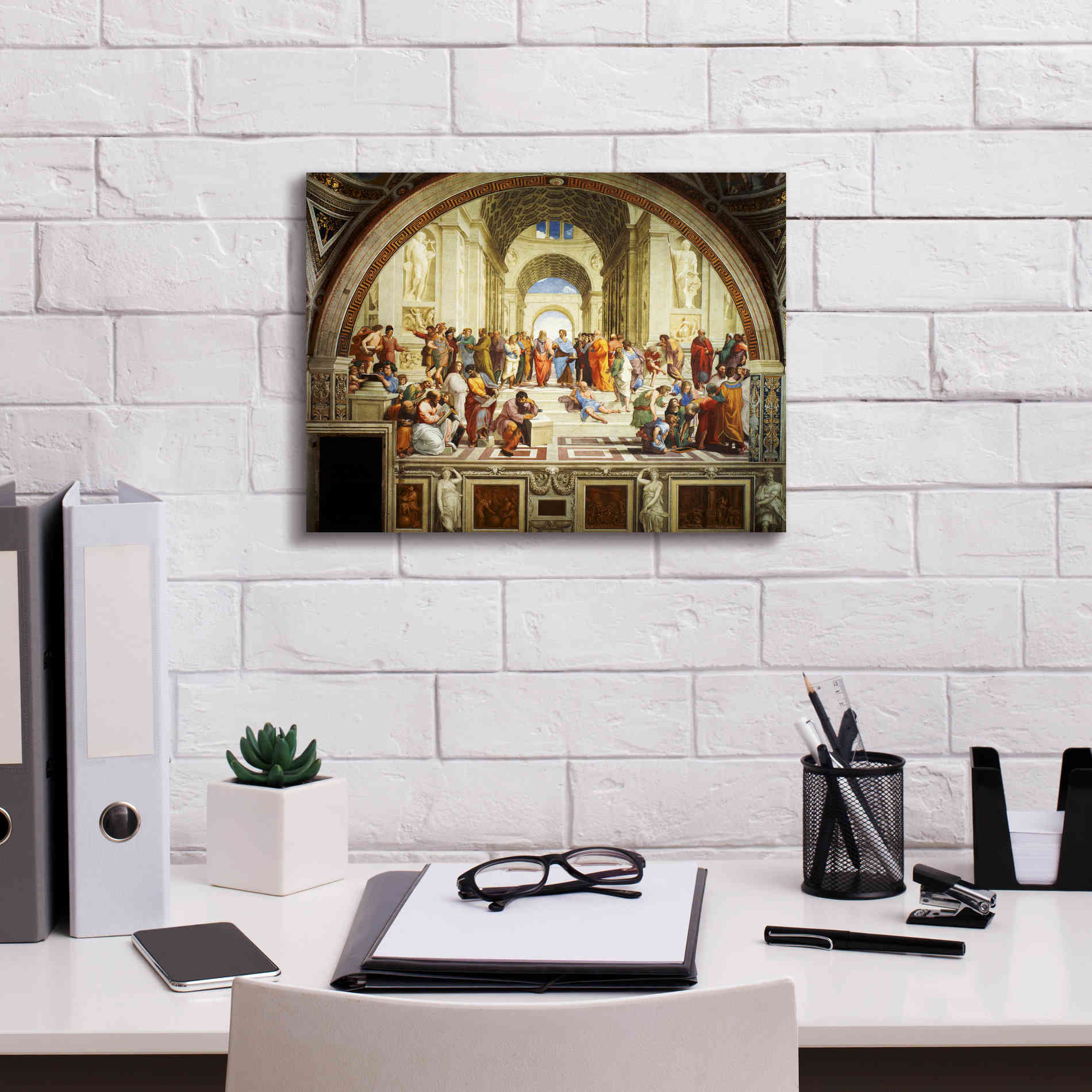 'The School of Athens' by Raphael, Canvas Wall Art,16 x 12