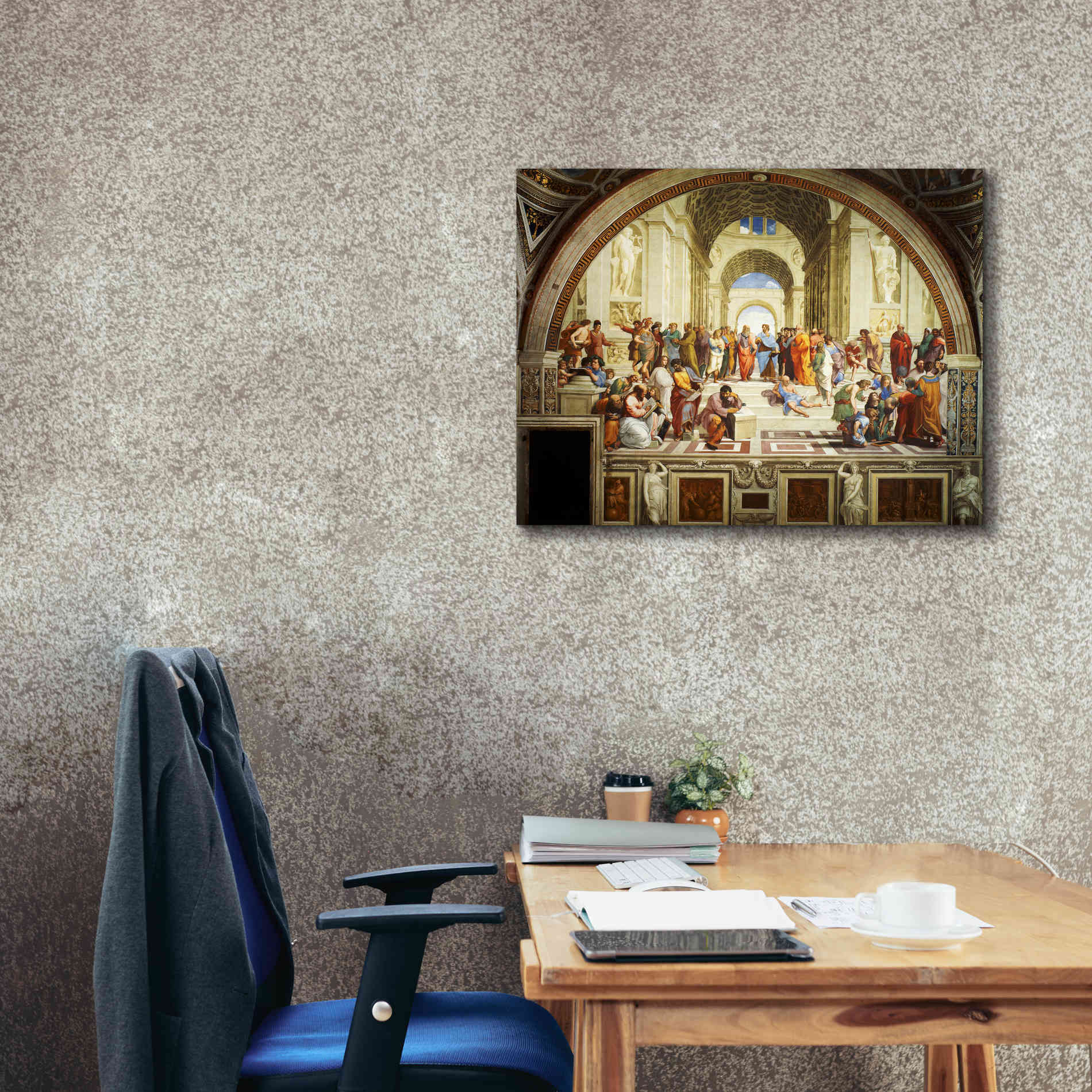 'The School of Athens' by Raphael, Canvas Wall Art,34 x 26