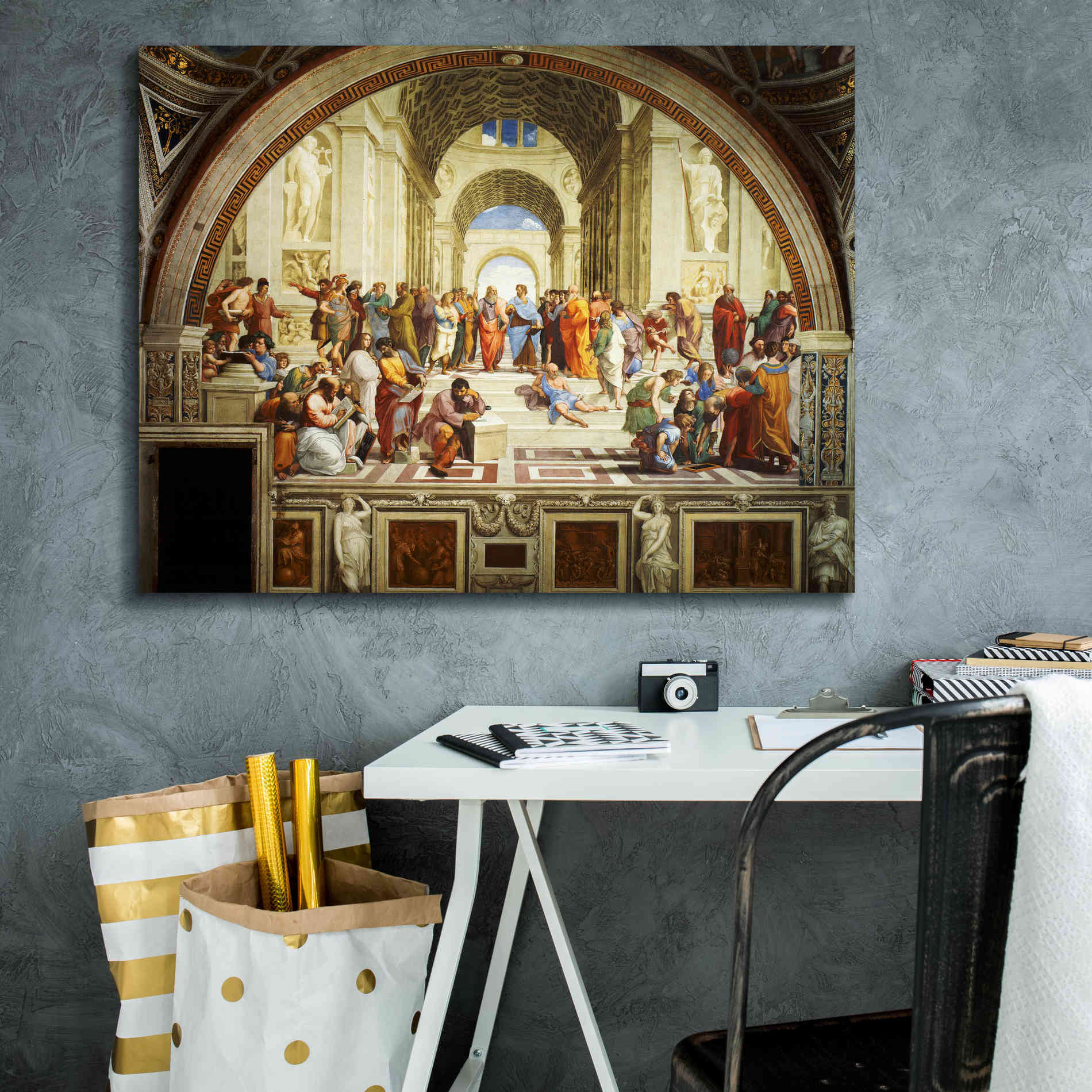 'The School of Athens' by Raphael, Canvas Wall Art,34 x 26