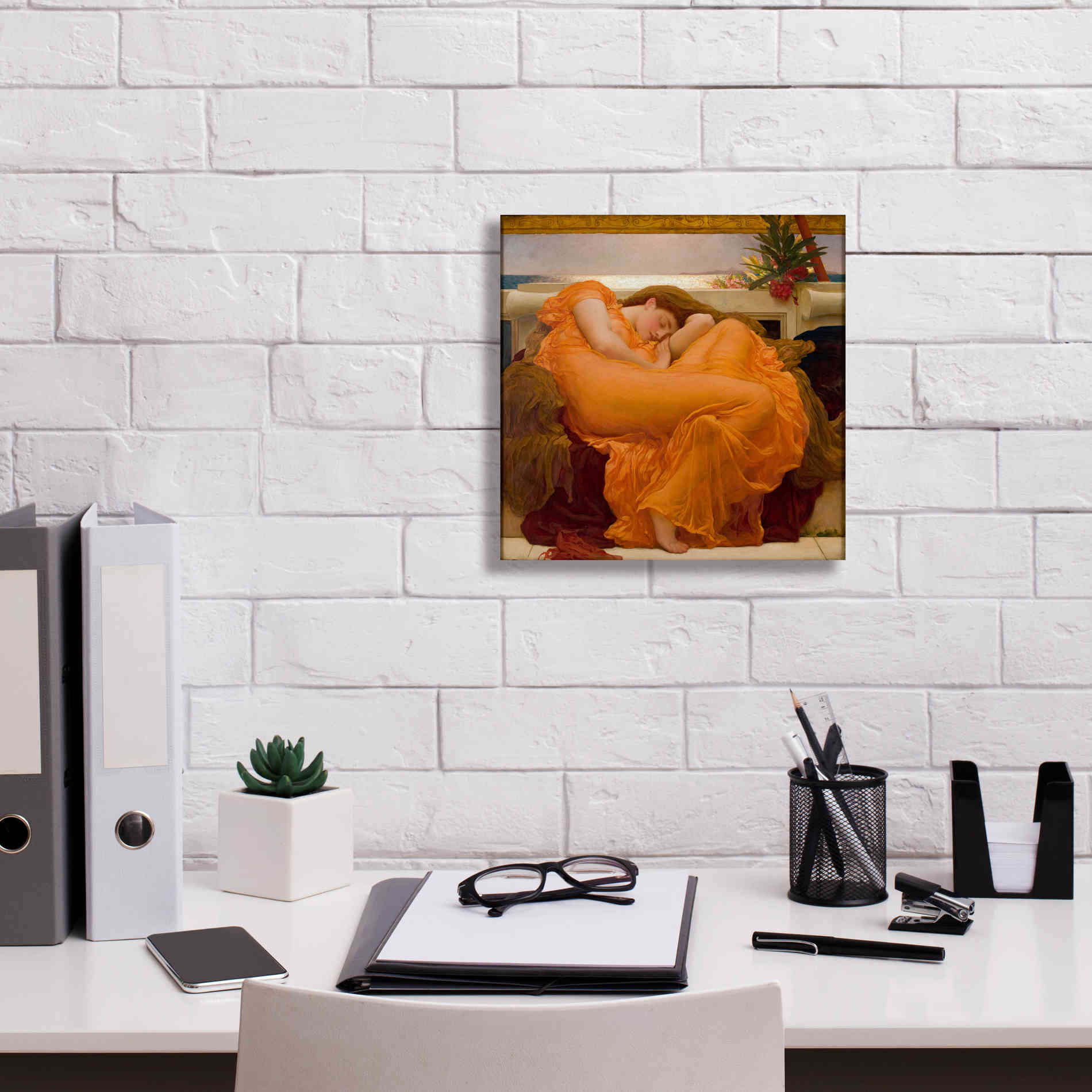 'Flaming June' by Sir Frederick Leighton, Canvas Wall Art,12 x 12