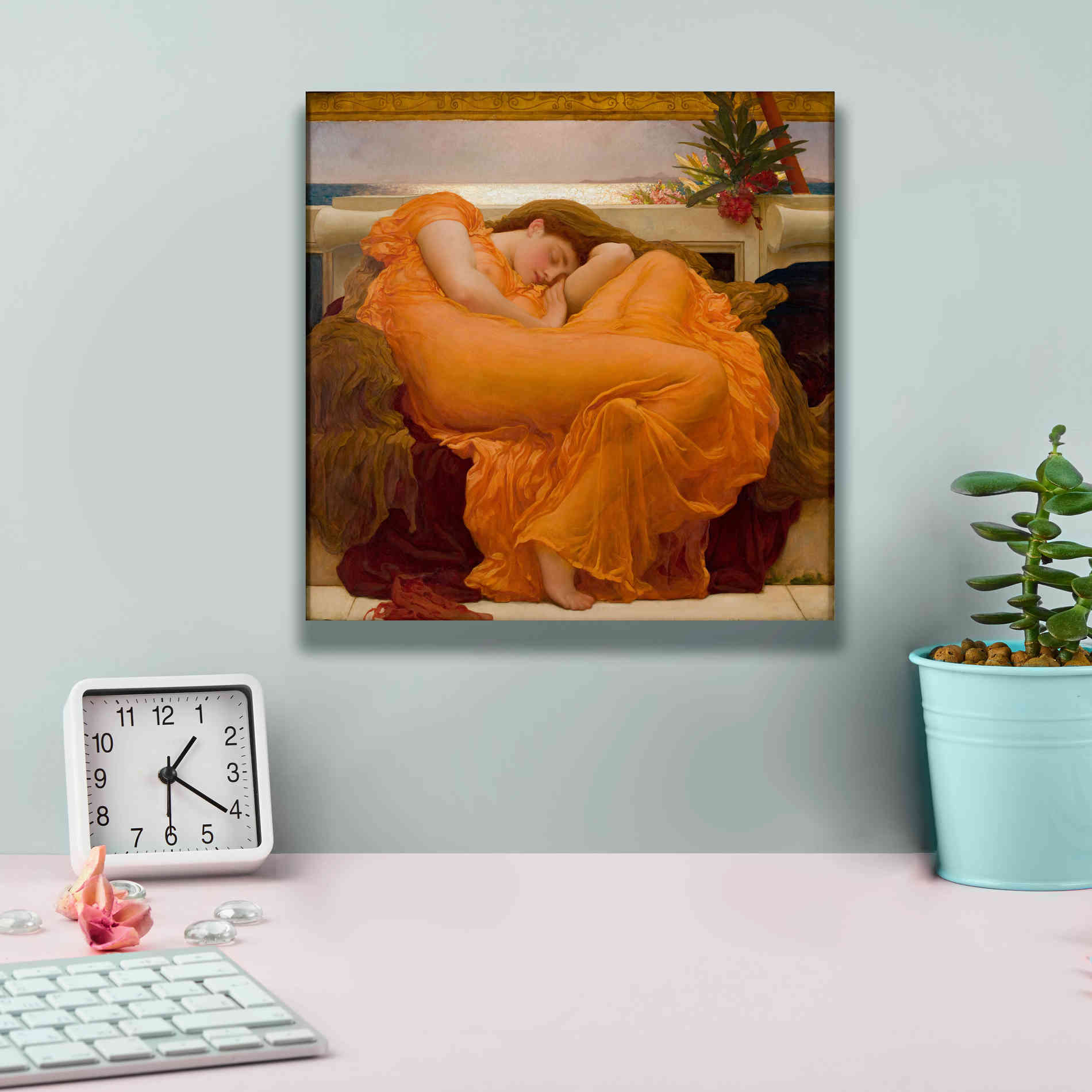 'Flaming June' by Sir Frederick Leighton, Canvas Wall Art,12 x 12