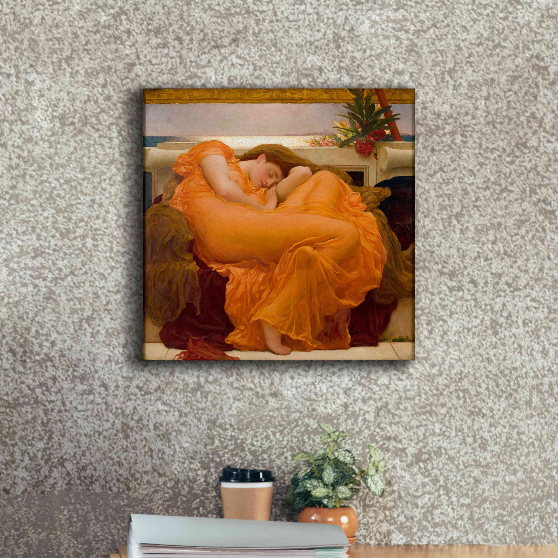 'Flaming June' by Sir Frederick Leighton, Canvas Wall Art,18 x 18