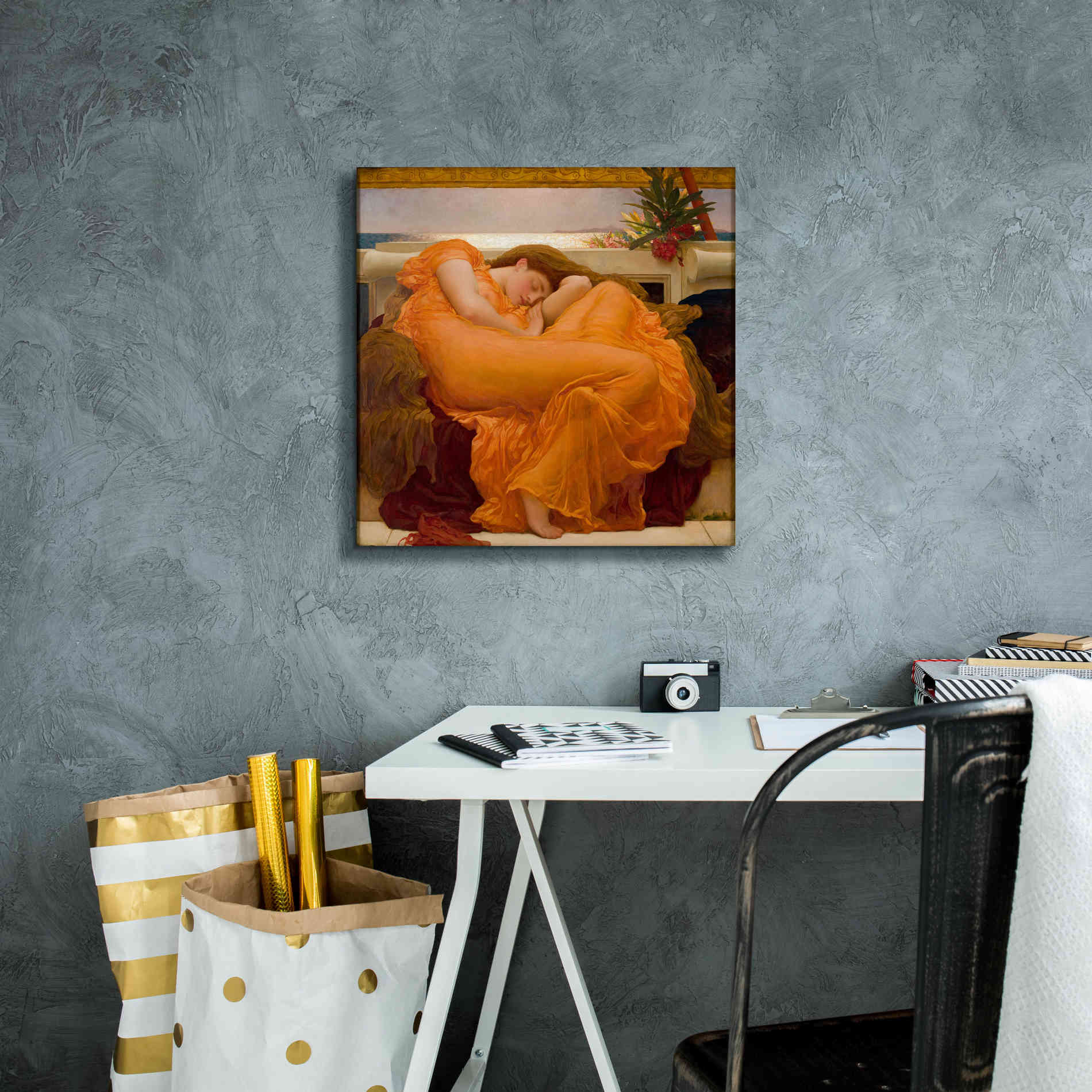 'Flaming June' by Sir Frederick Leighton, Canvas Wall Art,18 x 18