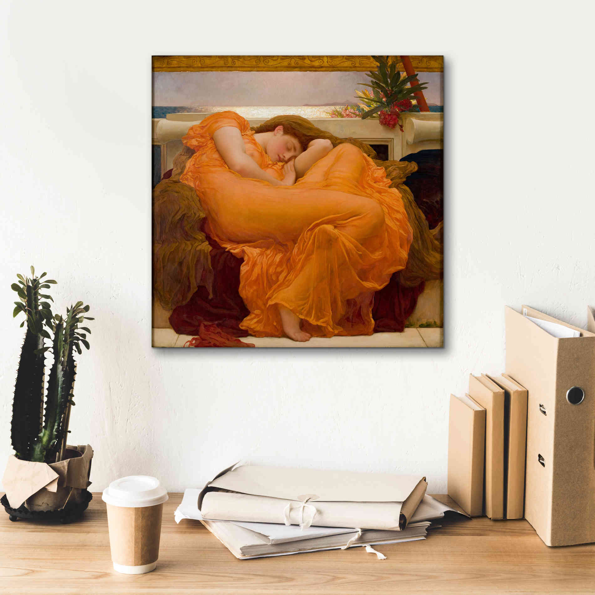 'Flaming June' by Sir Frederick Leighton, Canvas Wall Art,18 x 18
