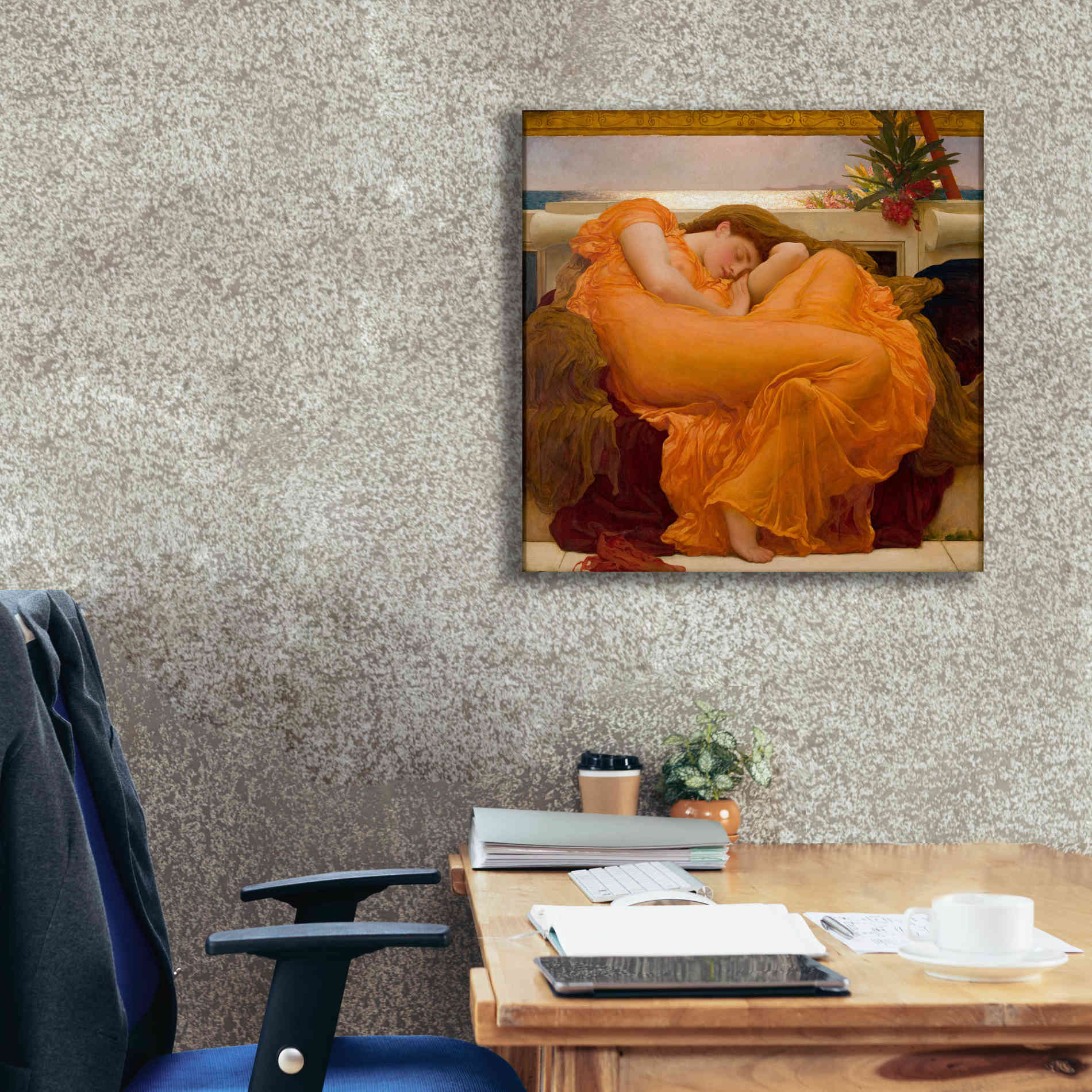 'Flaming June' by Sir Frederick Leighton, Canvas Wall Art,26 x 26