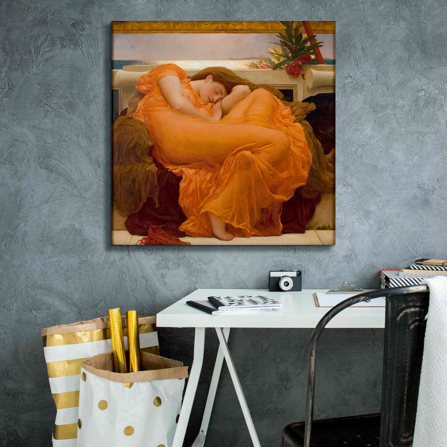 'Flaming June' by Sir Frederick Leighton, Canvas Wall Art,26 x 26