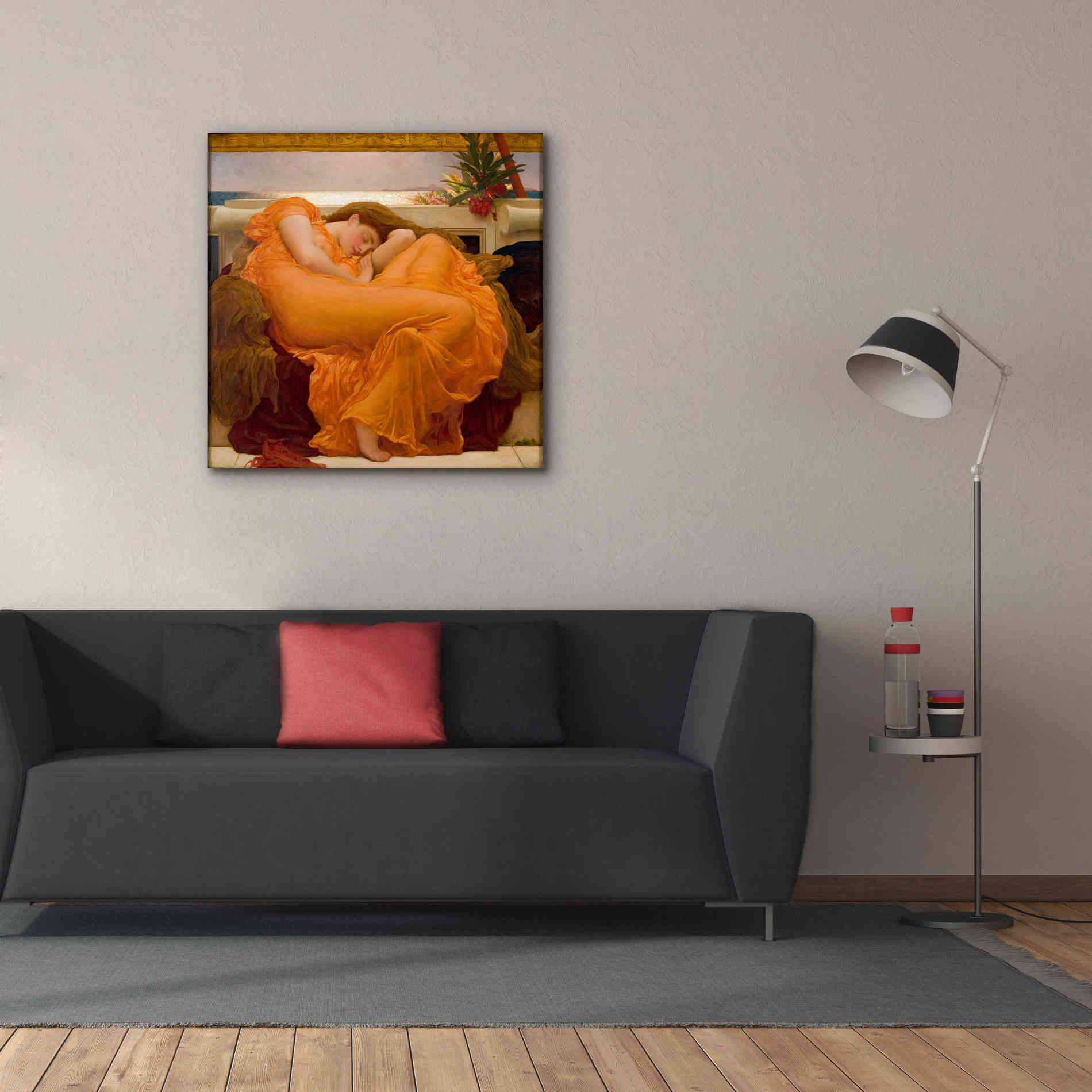 'Flaming June' by Sir Frederick Leighton, Canvas Wall Art,37 x 37
