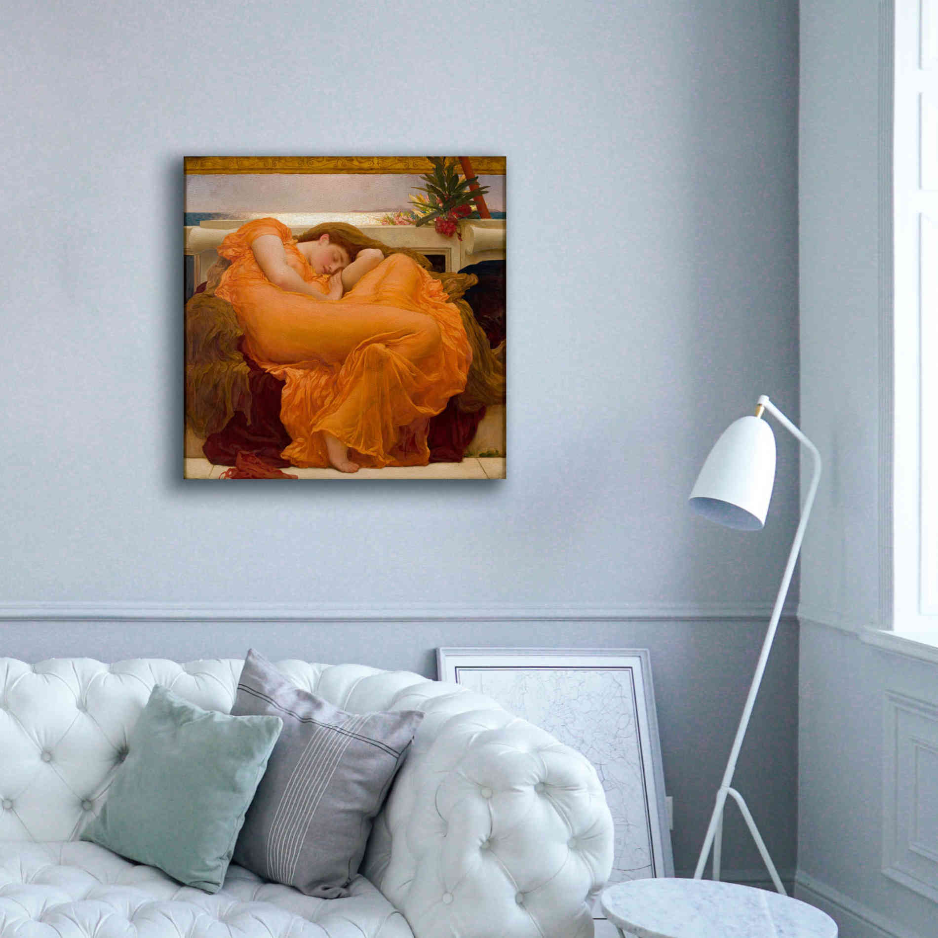 'Flaming June' by Sir Frederick Leighton, Canvas Wall Art,37 x 37