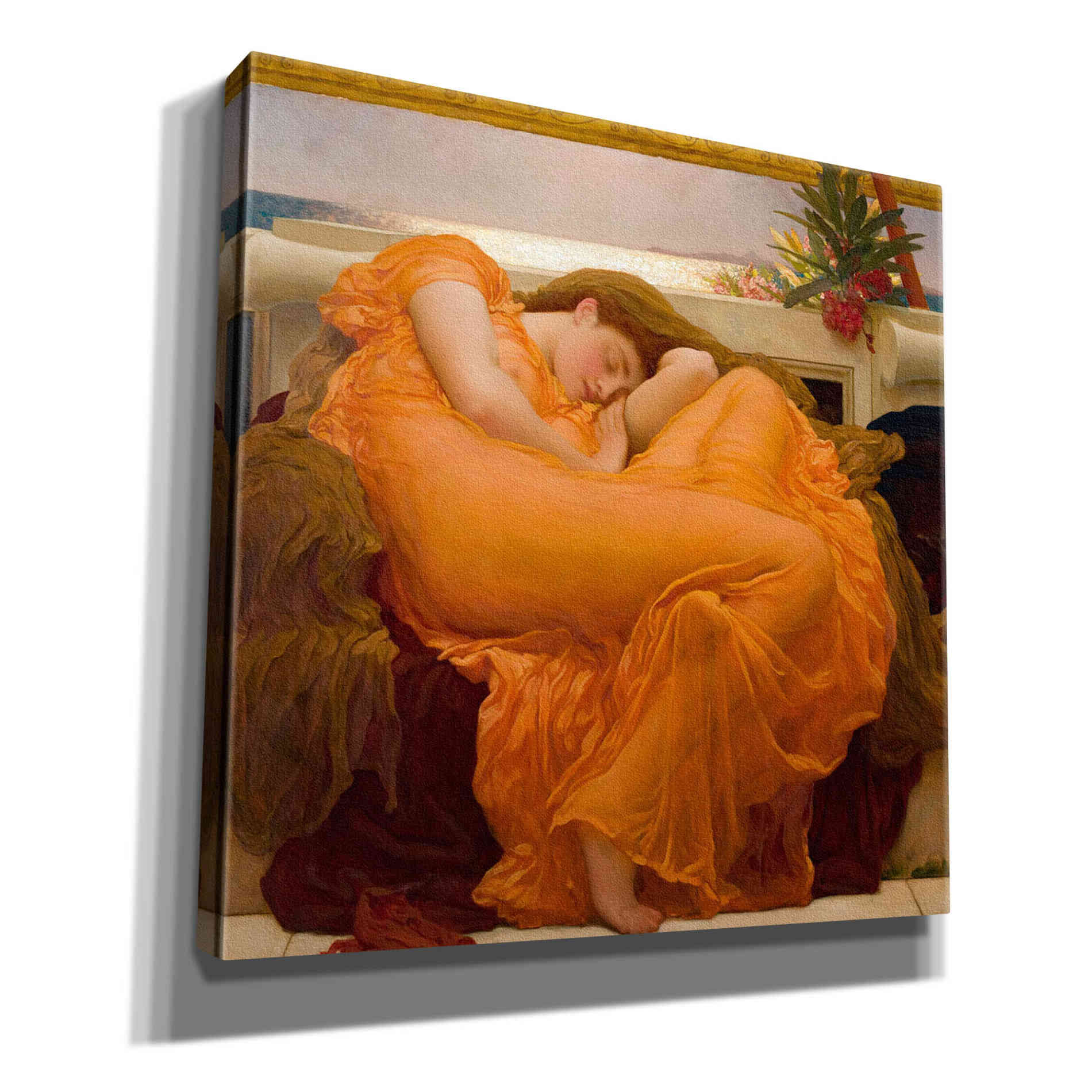 'Flaming June' by Sir Frederick Leighton, Canvas Wall Art