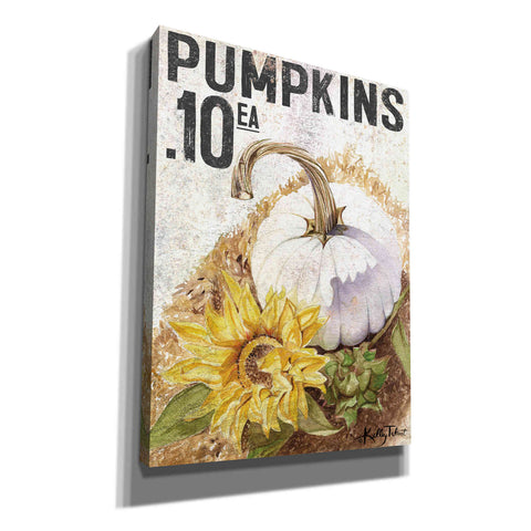 Image of 'White Harvest Pumpkin' by Kelley Talent, Canvas Wall Art