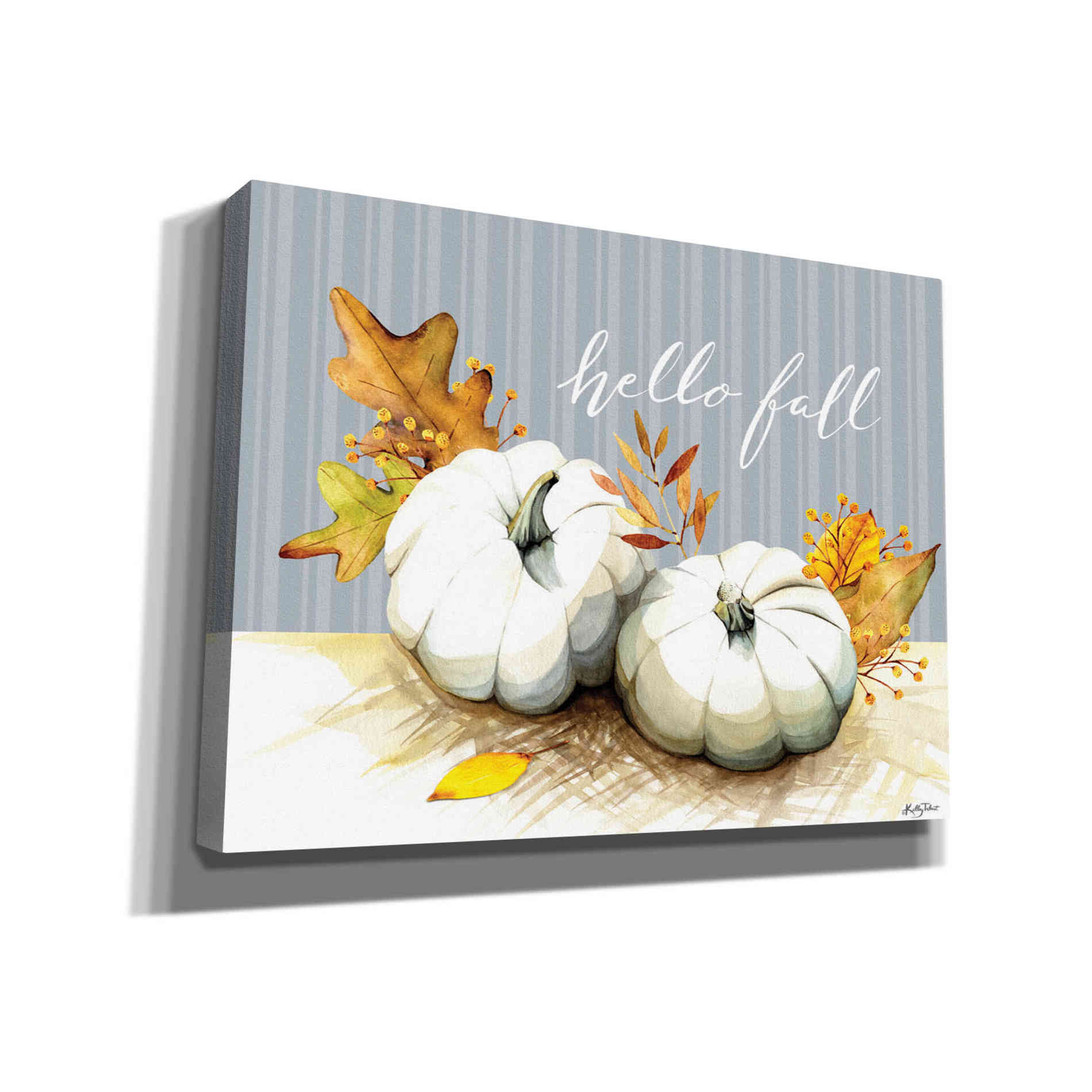 'Hello Fall Pumpkins' by Kelley Talent, Canvas Wall Art