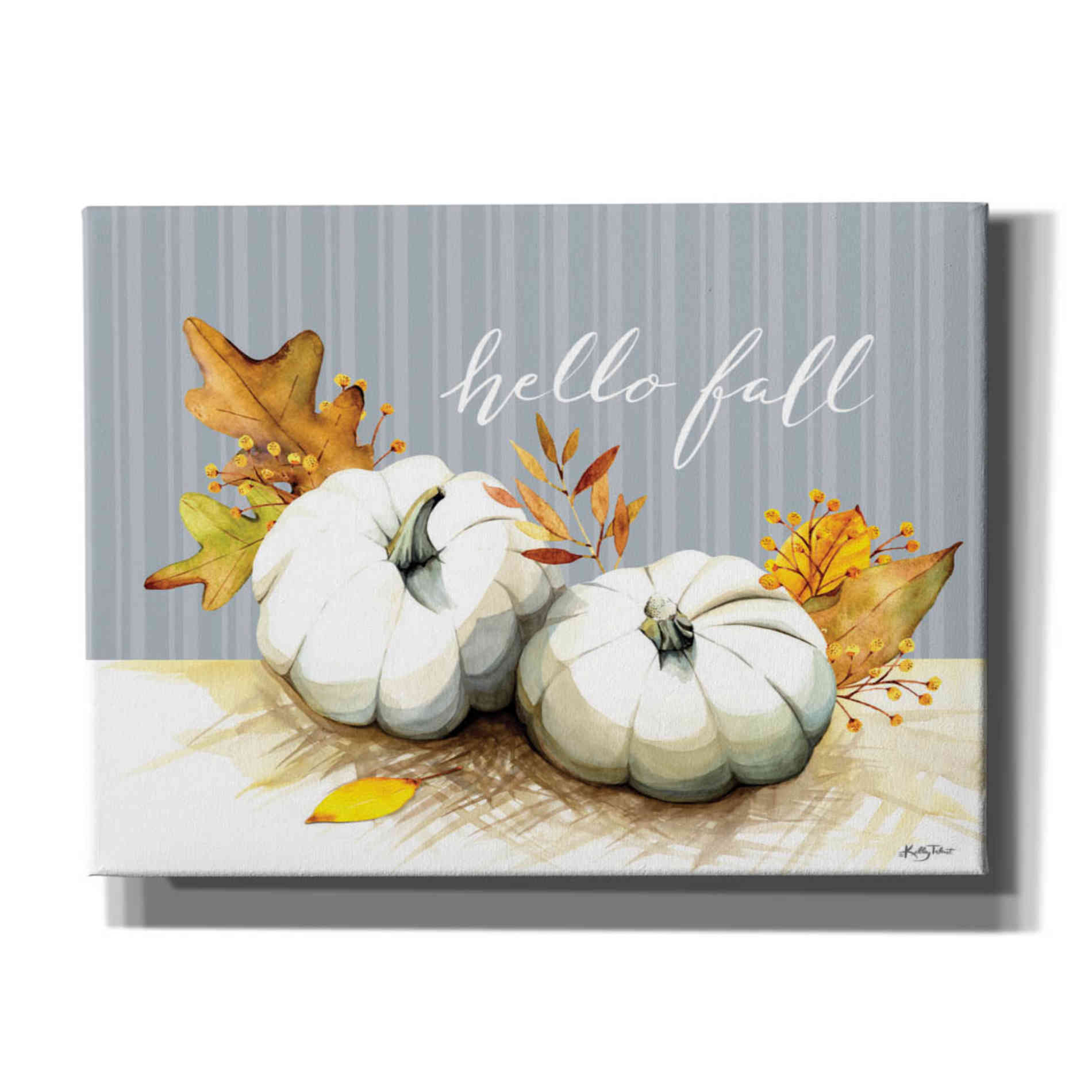 'Hello Fall Pumpkins' by Kelley Talent, Canvas Wall Art