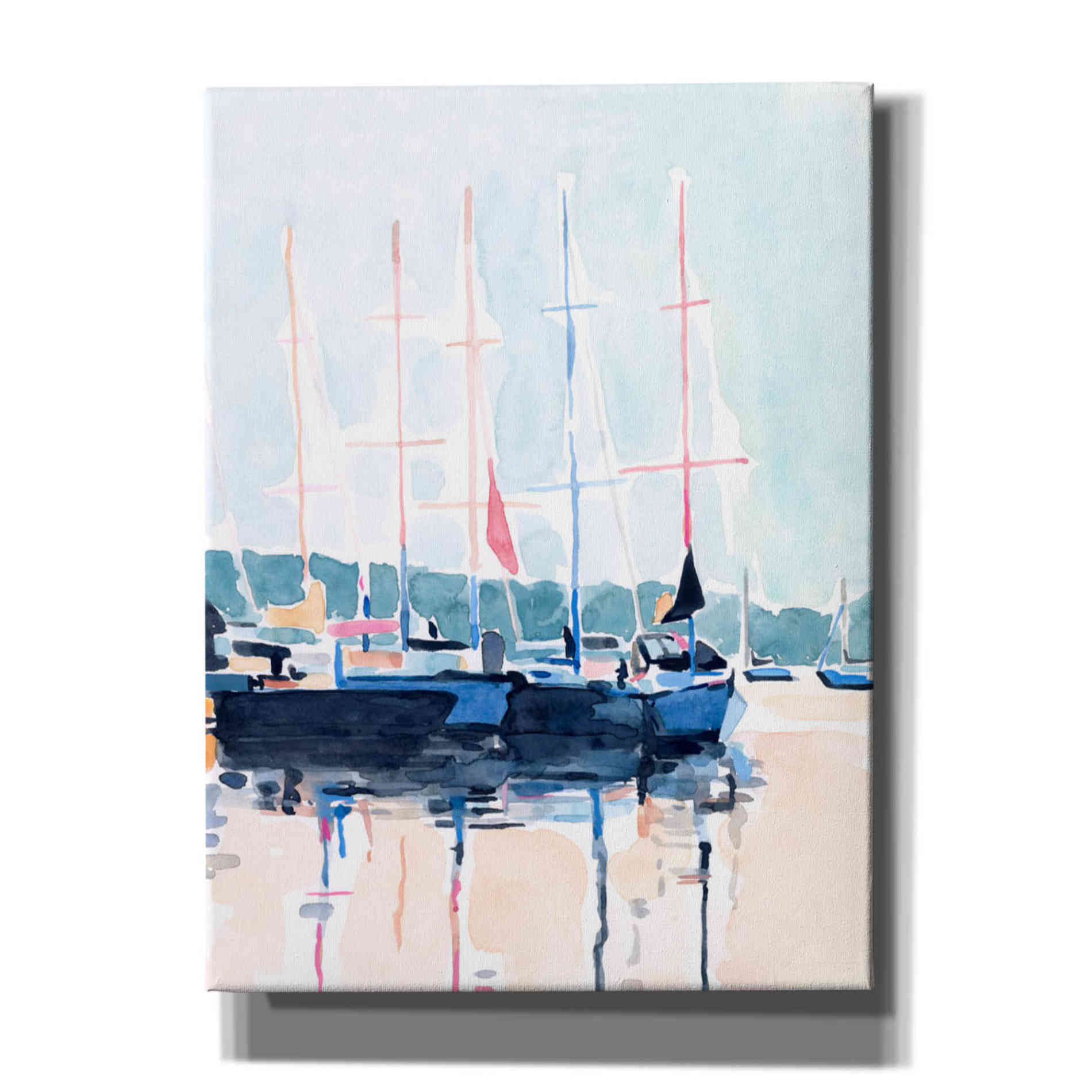 'Watercolor Boat Club I' by Emma Scarvey, Canvas Wall Art