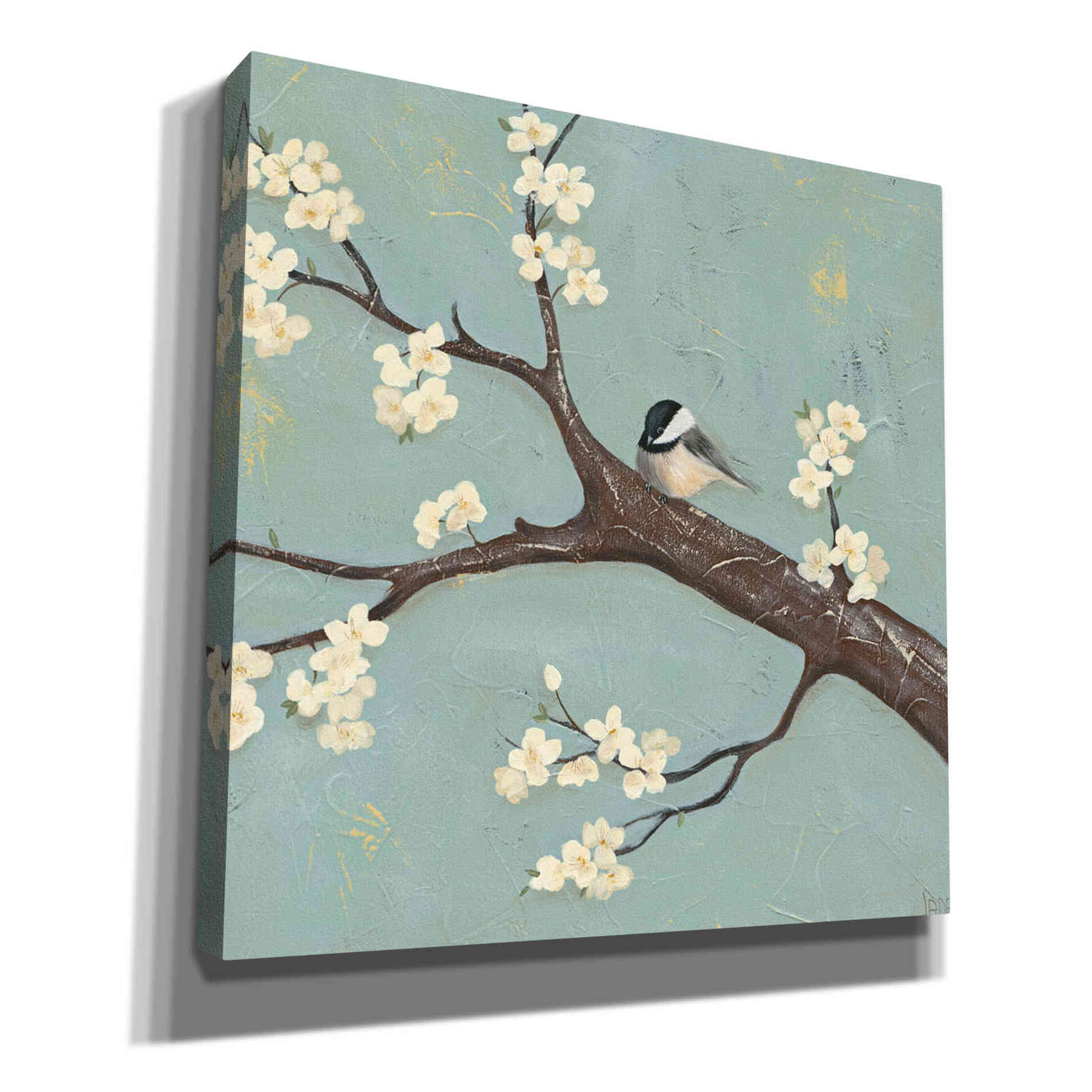 'Chickadee and Dogwood II' by Jade Reynolds, Canvas Wall Art