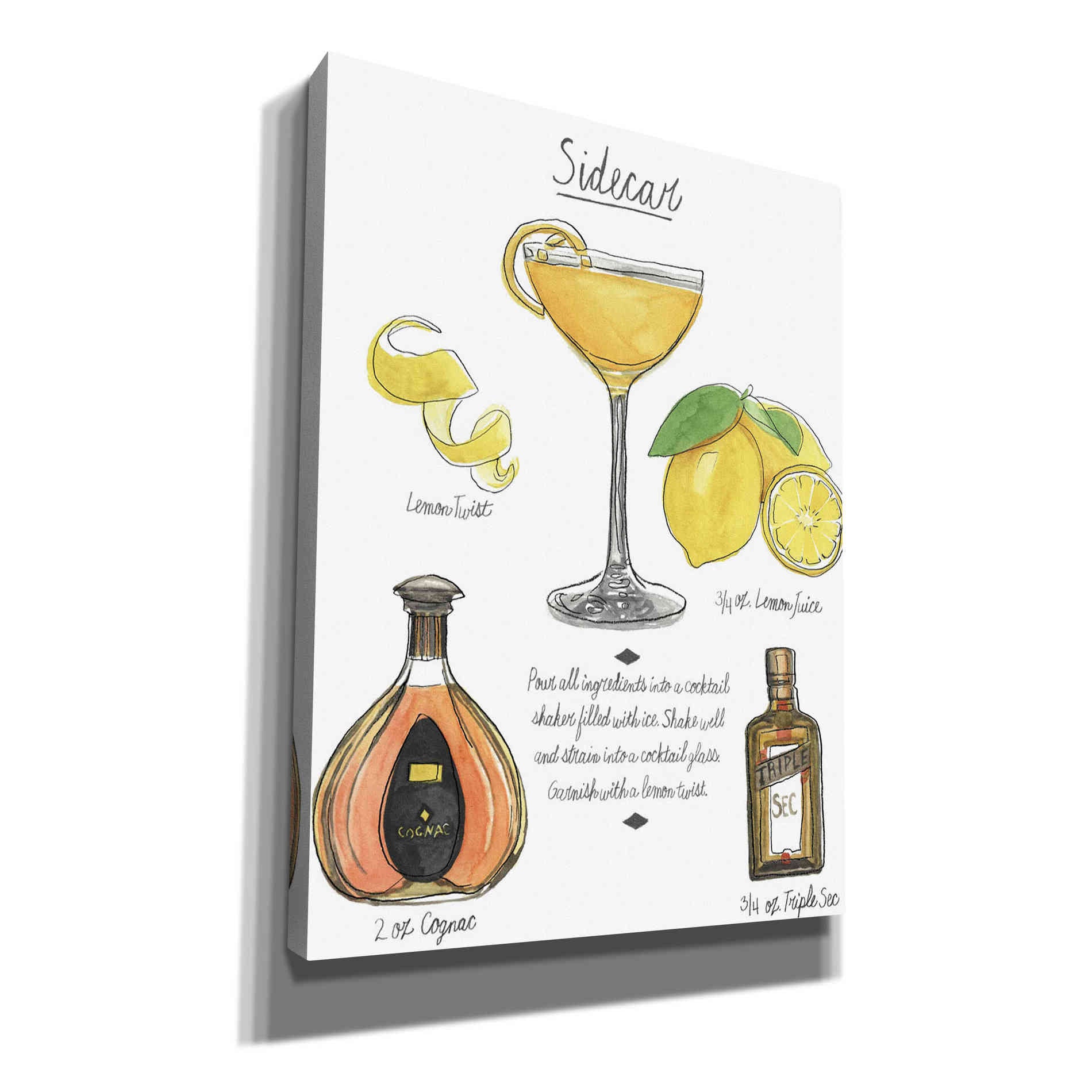 'Classic Cocktail-Sidecar' by Naomi McCavitt, Canvas Wall Art