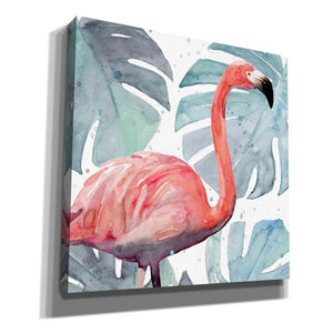 'Flamingo Splash I' by Annie Warren, Canvas Wall Art