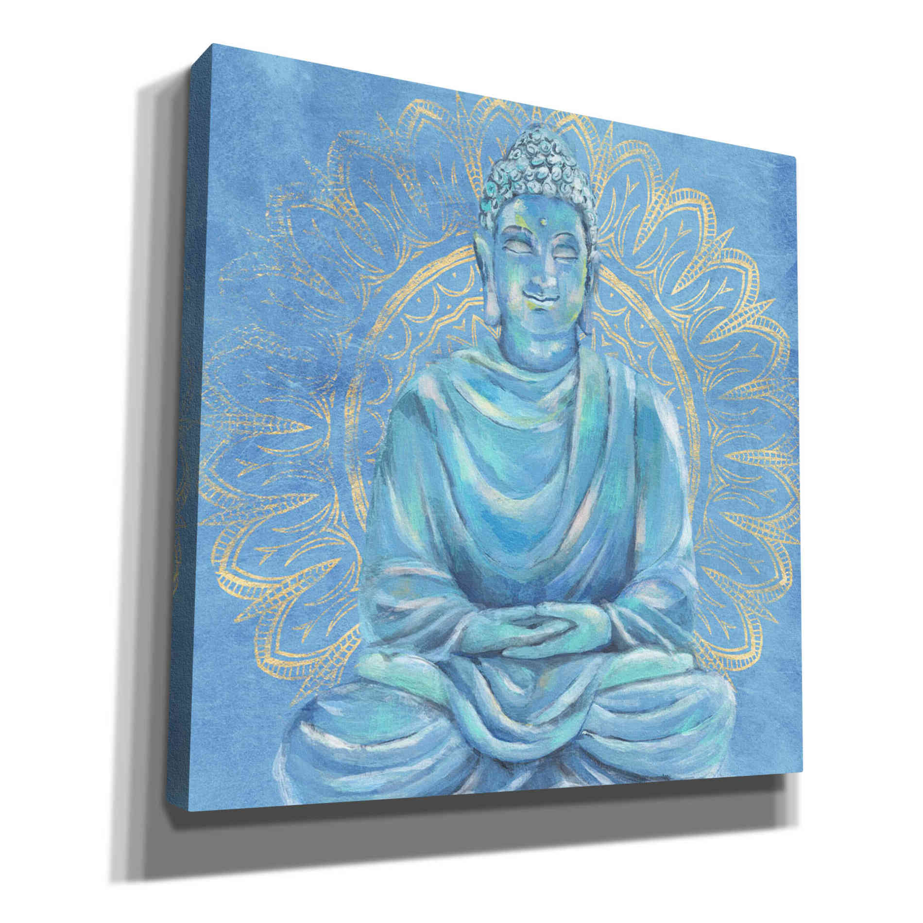'Buddha on Blue I' by Annie Warren, Canvas Wall Art
