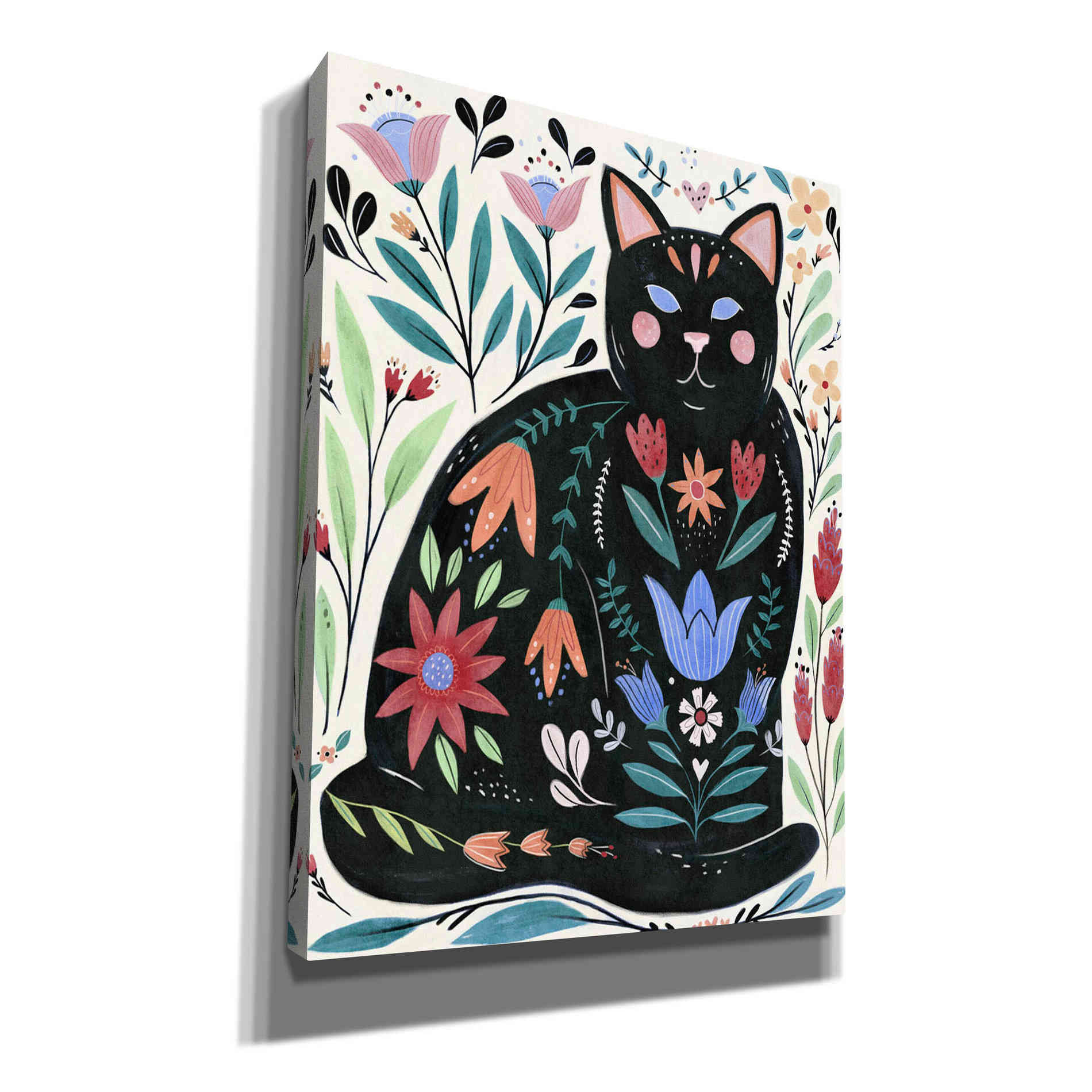 'Folksy Feline II' by Annie Warren, Canvas Wall Art