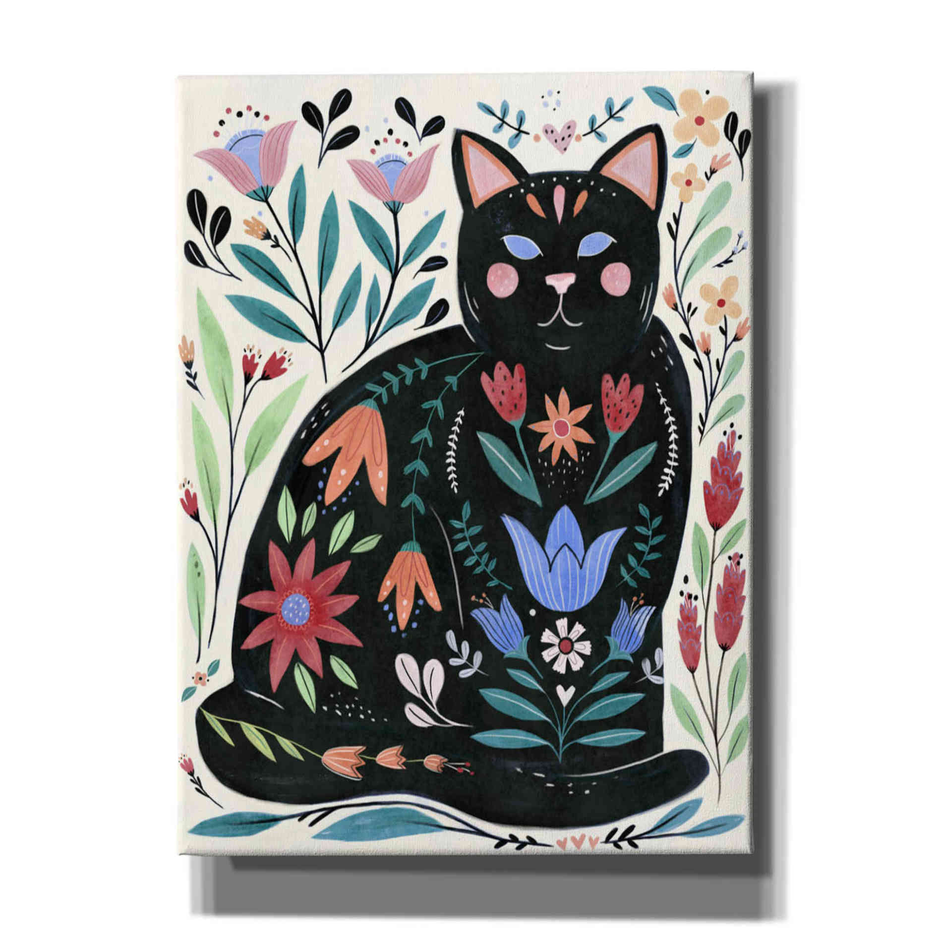 'Folksy Feline II' by Annie Warren, Canvas Wall Art