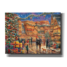 'Christmas at  Town Square' by Chuck Pinson, Canvas Wall Art