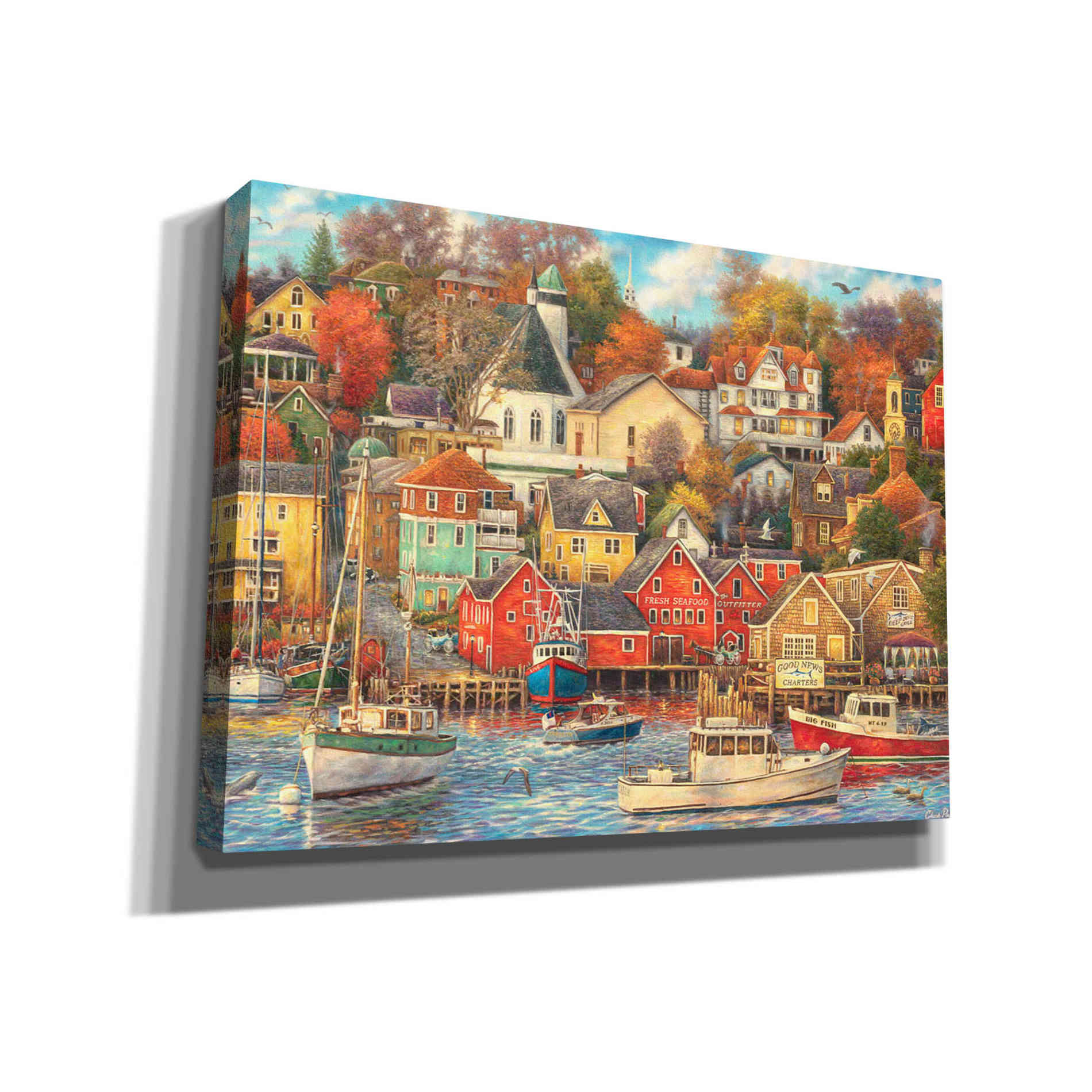 'Good Times Harbor' by Chuck Pinson, Canvas Wall Art
