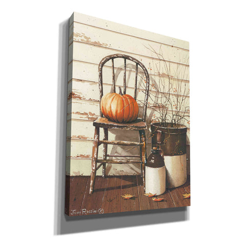 Image of 'Pumpkin & Chair' by John Rossini, Canvas Wall Art