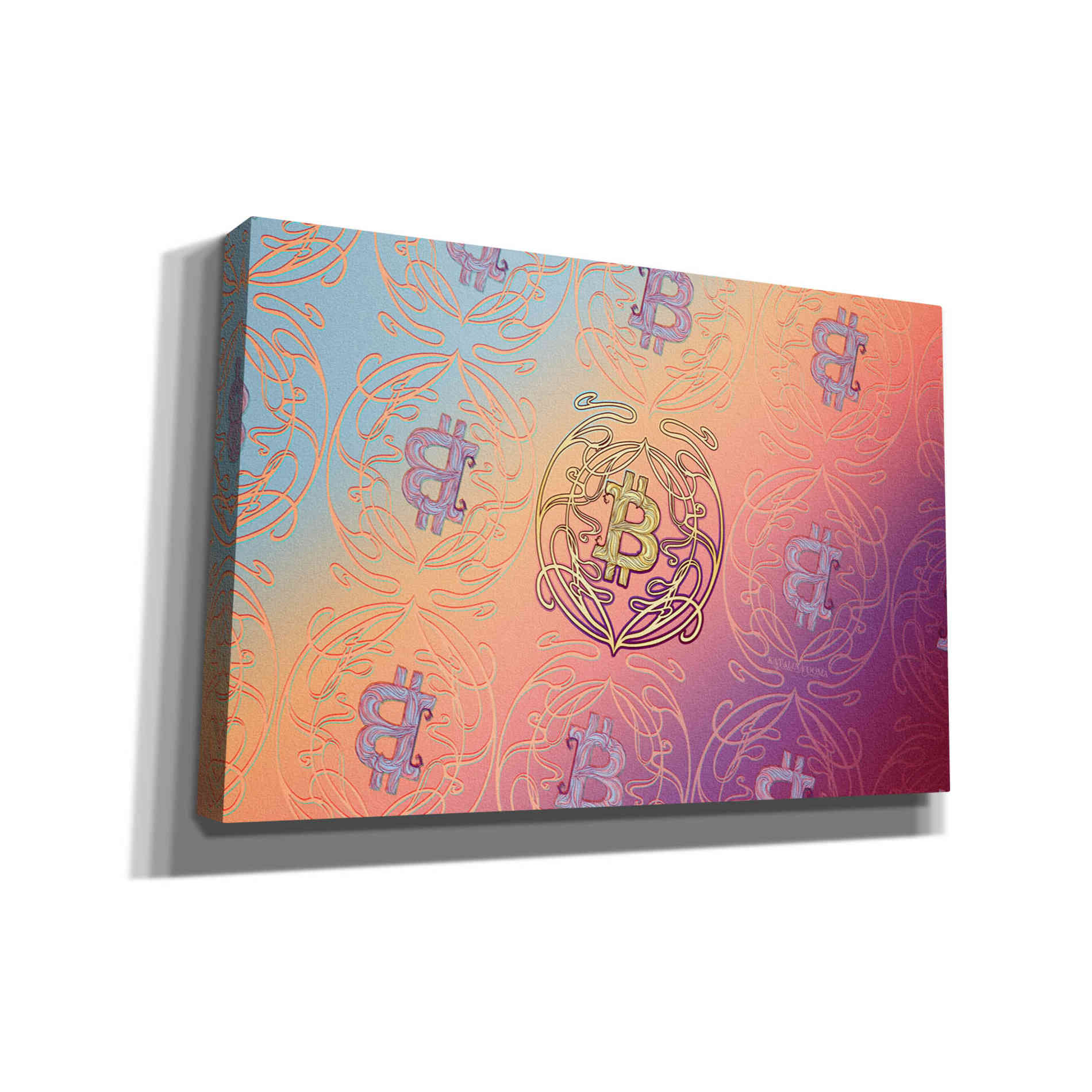 'Art Nouveau Bitcoin' by Katalina, Canvas Wall Art