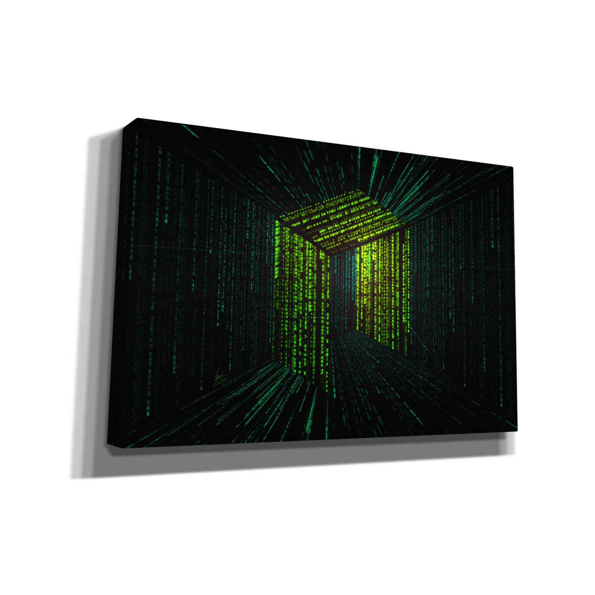 'Digital Rain Neo Crypto' by Katalina, Canvas Wall Art