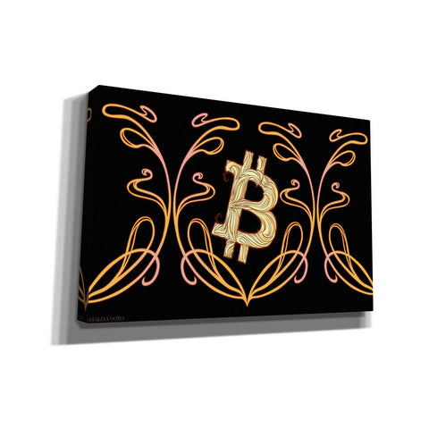 Image of 'Art Nouveau Bitcoin Gold' by Katalina, Canvas Wall Art