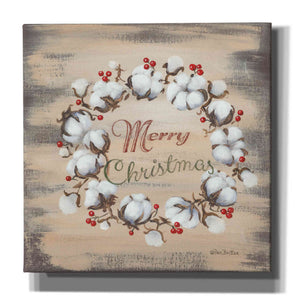 'Cotton Wreath Holiday' by Pam Britton, Canvas Wall Art