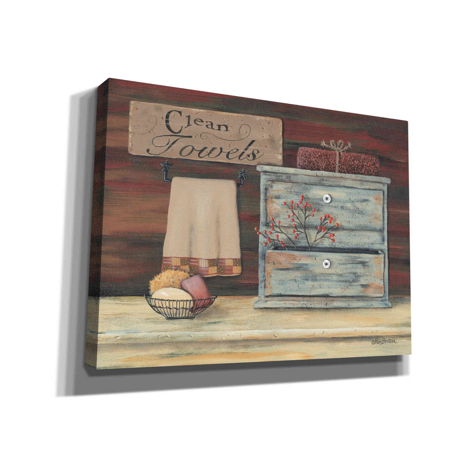 'Clean Towels' by Pam Britton, Canvas Wall Art