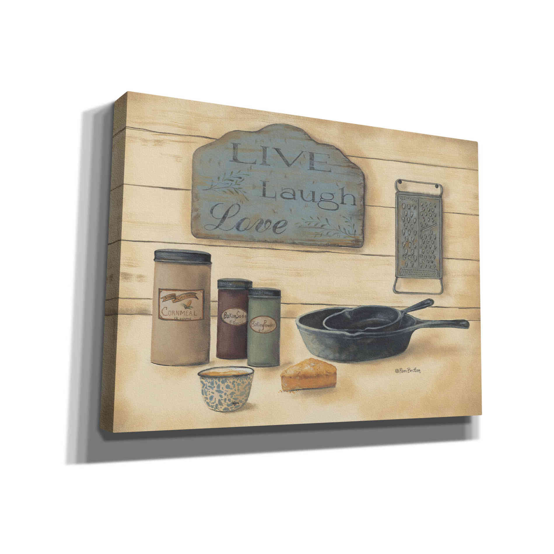 'Live Laugh Love' by Pam Britton, Canvas Wall Art